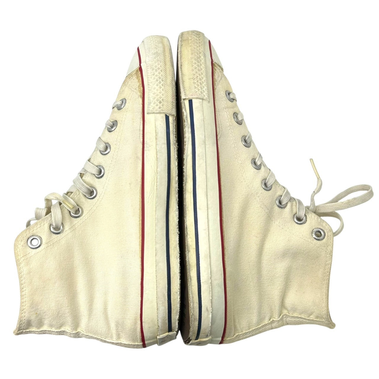 CONVERSE(コンバース) 80's~90's USA made Vintage ALL STAR HI ヴィンテージ ハイカット スニーカー 生成り 9(27.5cm程度) ホワイト 80~90年代 移行期 USA製 囲み