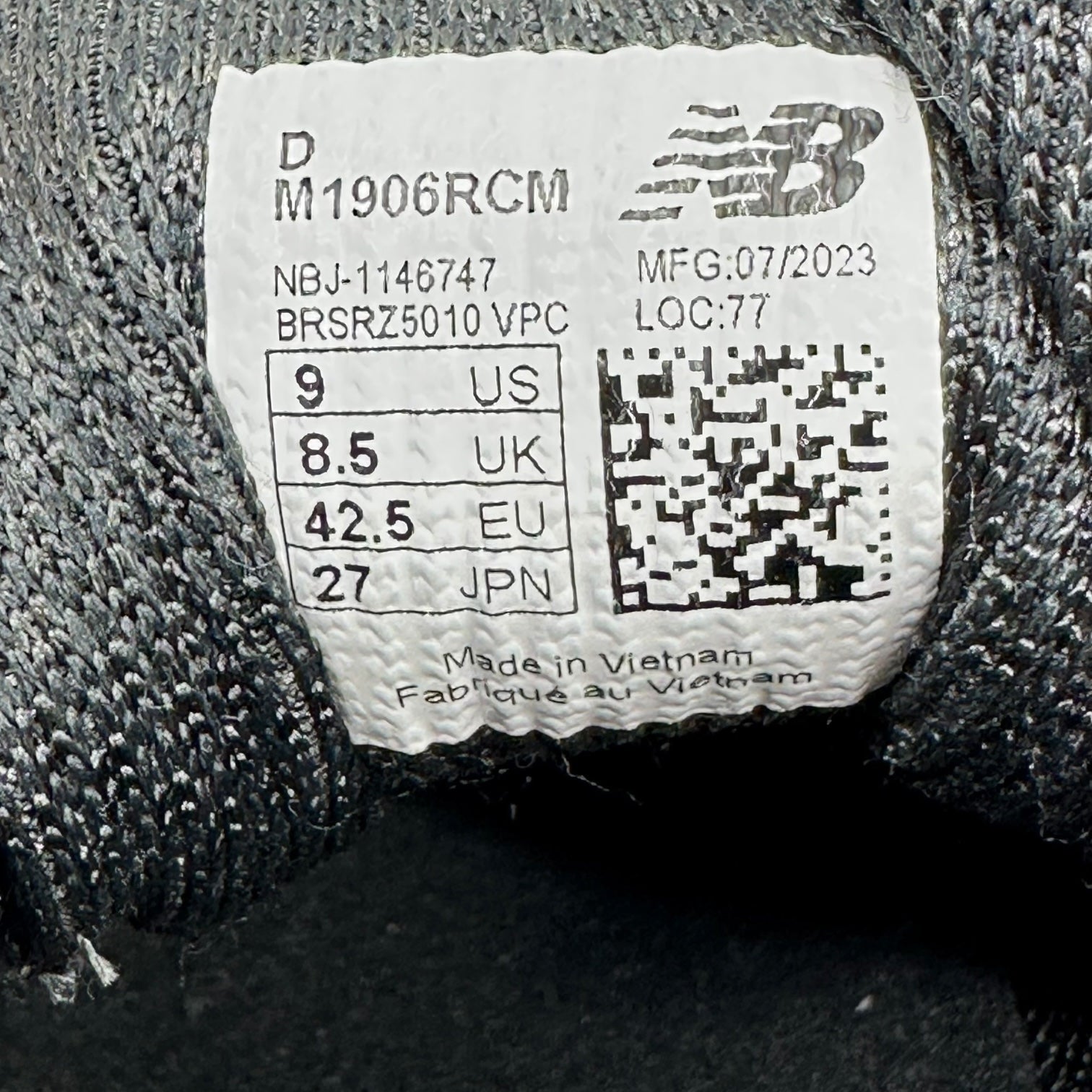 NEW BALANCE × COMME des GARCONS HOMME(ニューバランス × コムデギャルソンオム) 23AW M1906RCM low-cut sneakers ローカット スニーカー M1906RCM 27.0cm ブラック 箱付