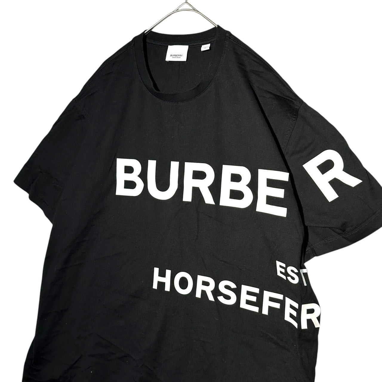 BURBERRY(バーバリー) 20SS HARLFORD T ホースフェリー プリント オーバーサイズ ロゴ Tシャツ 8040694 M ブラック