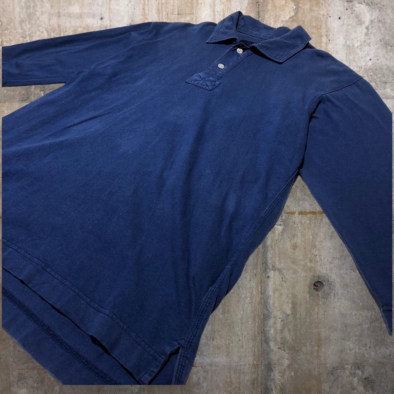 COMME des GARCONS JUNYA WATANABE MAN(コムデギャルソンジュンヤワタナベマン) 07AW後染め7分袖ポロシャツ WB-T003 M ブルー