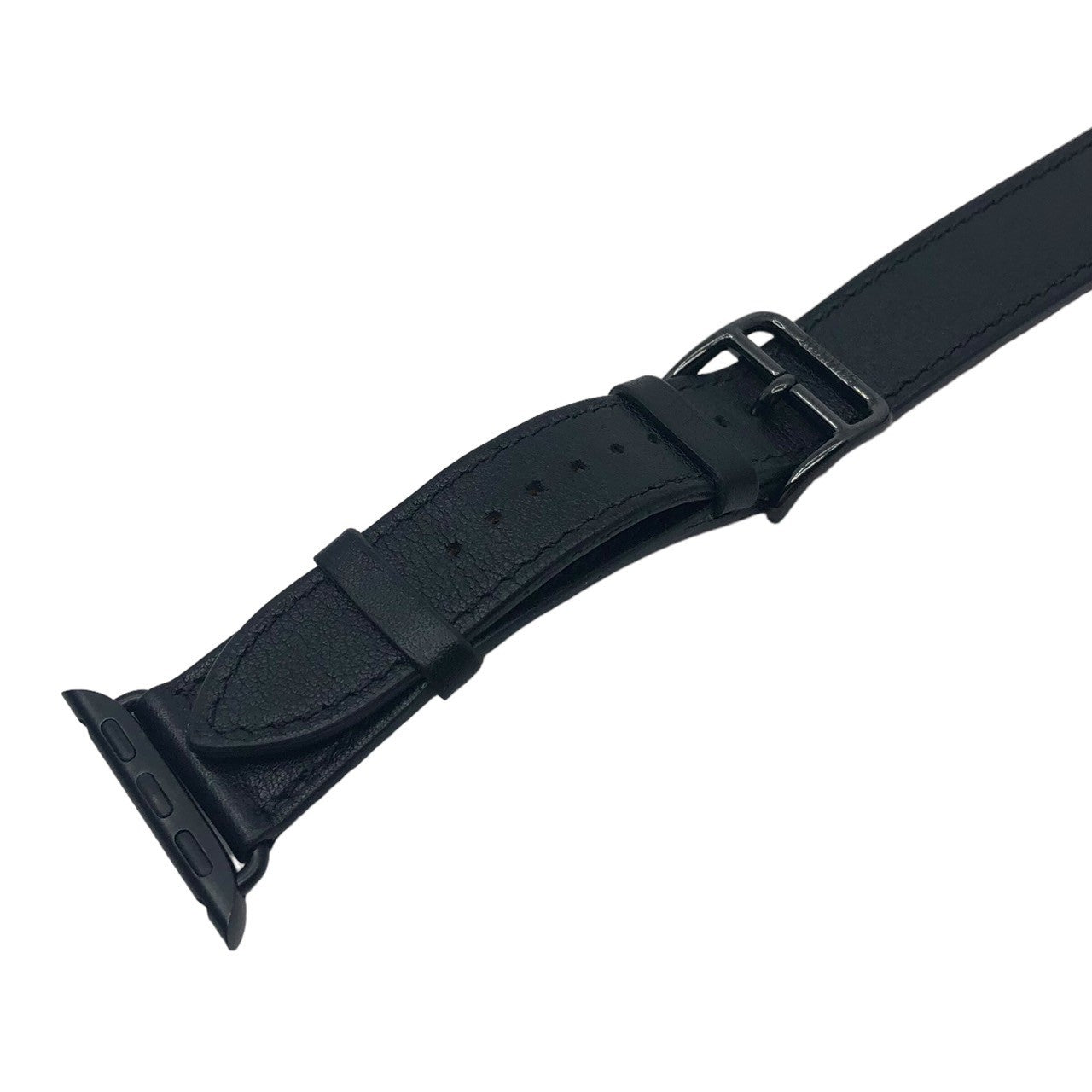 HERMES(エルメス) Apple Watch 用 レザーベルト アップルウォッチ 38/40/41対応 ヴォースイフト ブラック 38.40.41用 スペース ブラックステンレス スチールバックル ヴォースウィフト D刻印 2019年製造