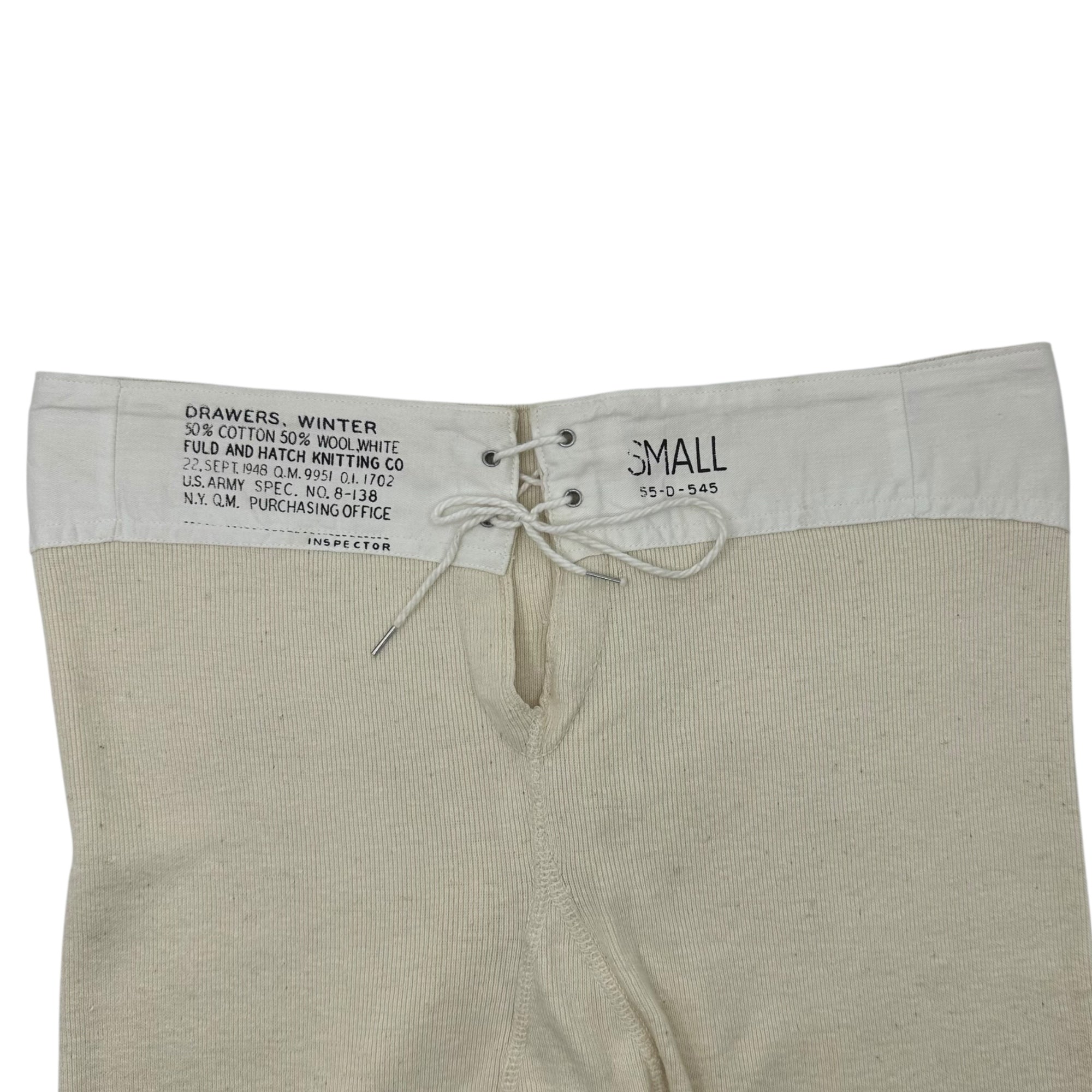 VINTAGE(ヴィンテージ) 40's DEADSTOCK cotton wool drawers pants US.ARMY コットンとウールのドロワーズパンツ L~LL程度 ホワイト