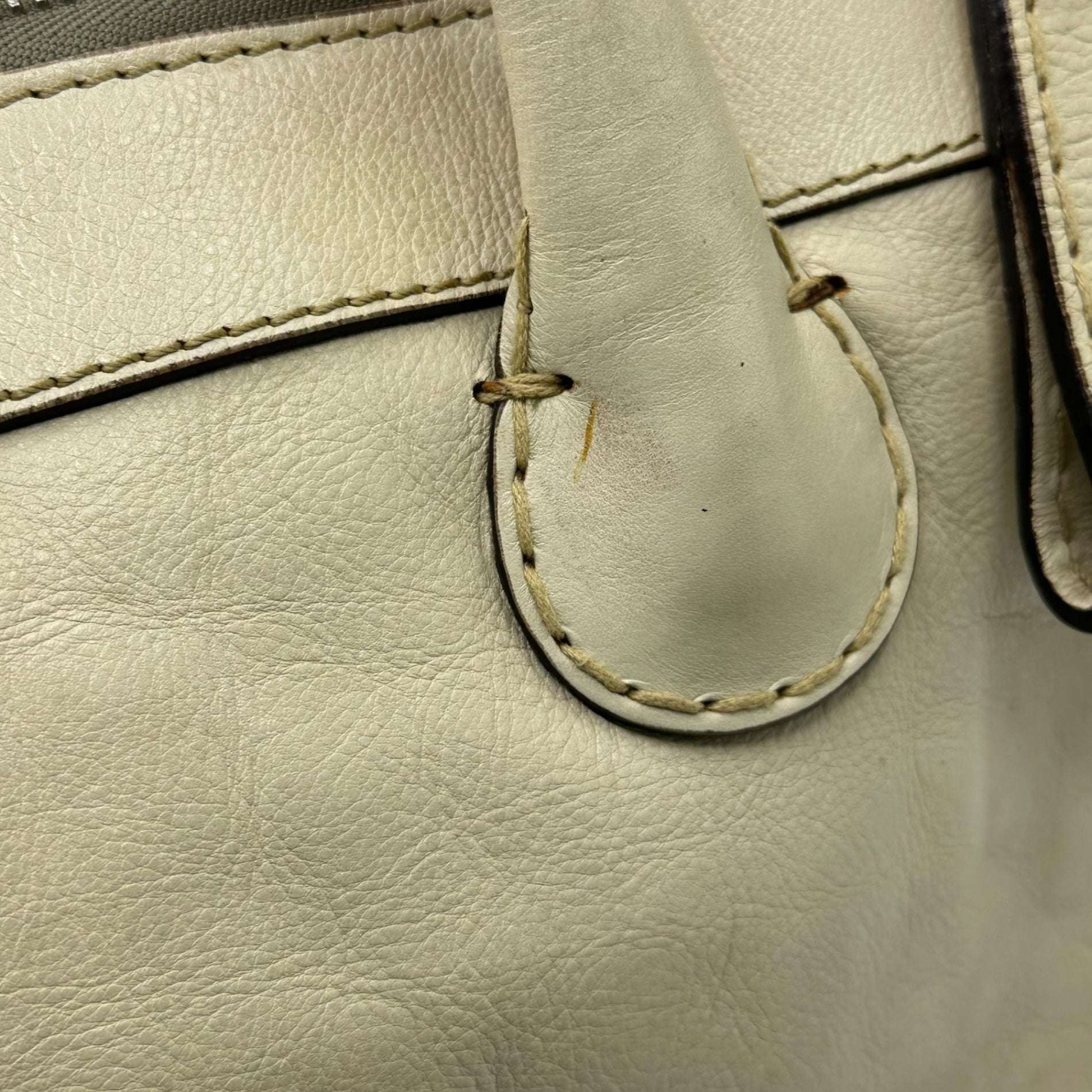 CHLOE(クロエ) EDITH エディス ステッチ レザー ハンド バッグ アイボリー