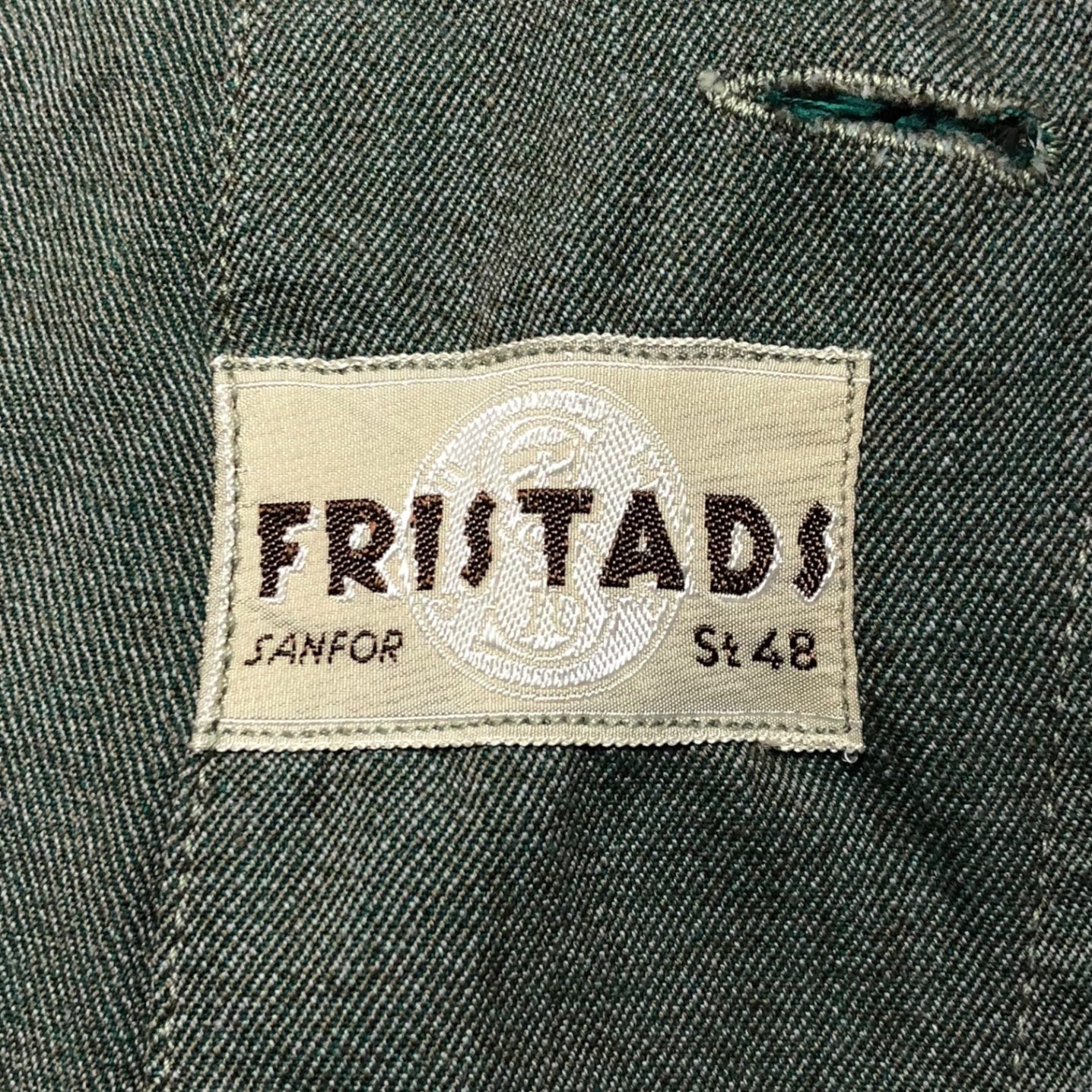 Swedish army(スウェーデン軍) 60's Prisoner setup プリズナー セットアップ 48(L程度) カーキグリーン FRISTADS SANFOR 60年代 ヴィンテージ