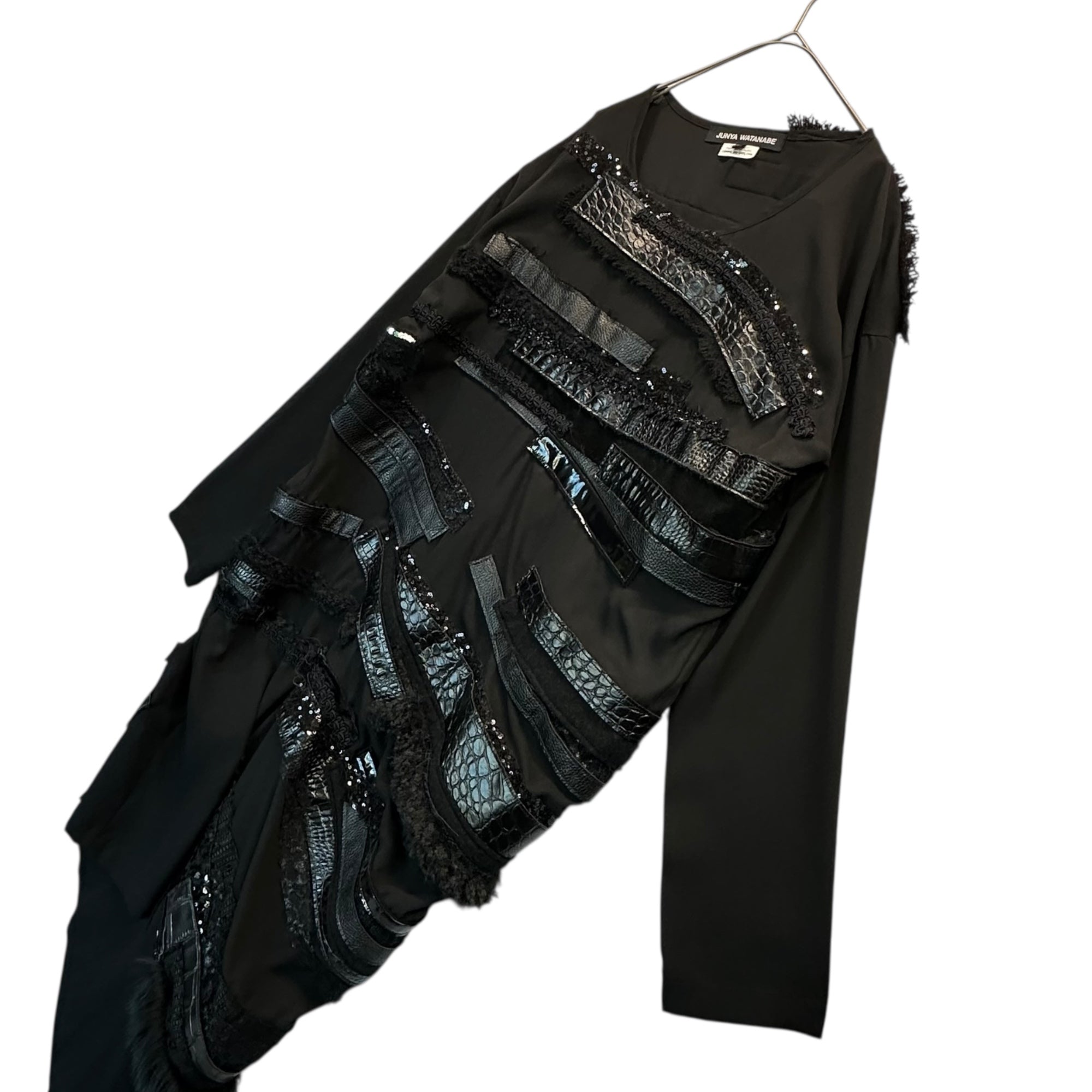 【SALE対象外】JUNYA WATANABE(ジュンヤワタナベ) 24AW Multi-Fabric Transformable Dress マルチ ファブリック 変形 ワンピース JN-B001 S ブラック AD2024