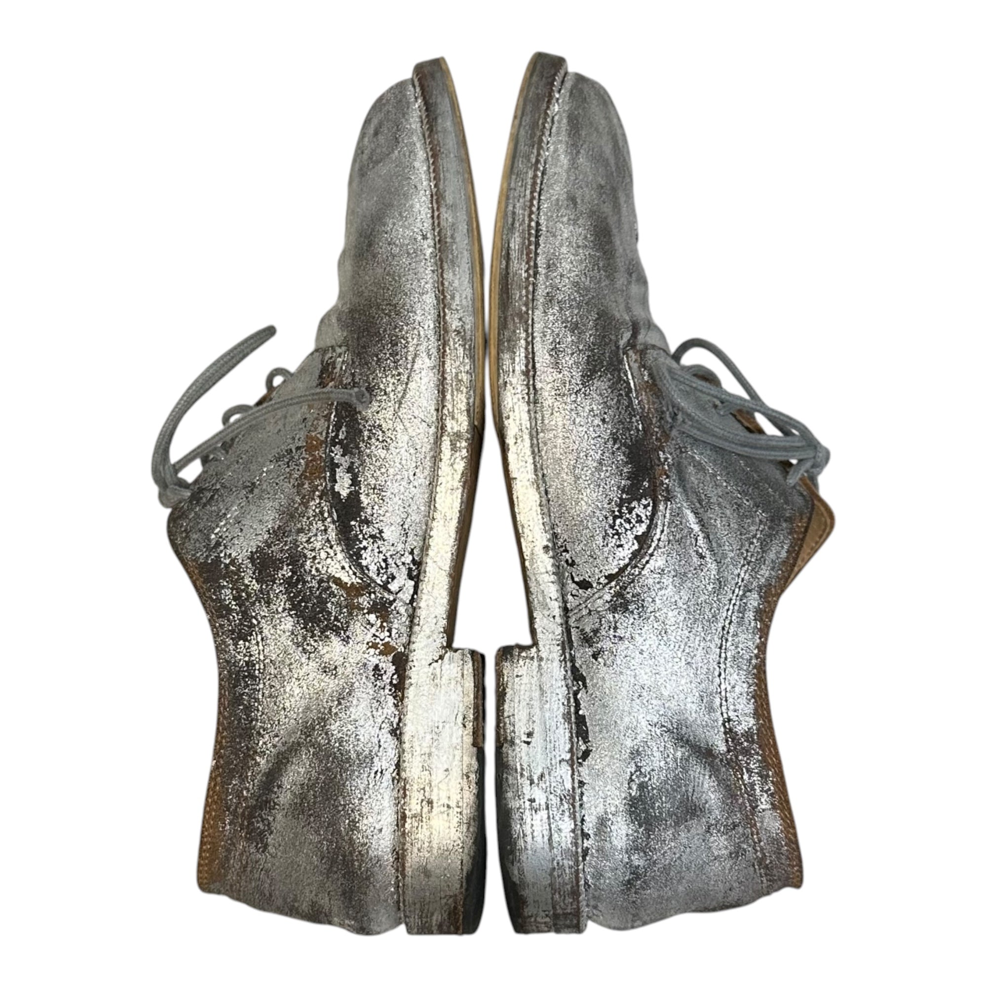 MAISON MARGIELA(メゾンマルジェラ) 2020AW TABI Derbys - Silver Bianchetto 足袋 ダービー シューズ ペンキ加工 S34WQ0021 36 シルバー 革靴 レースアップ