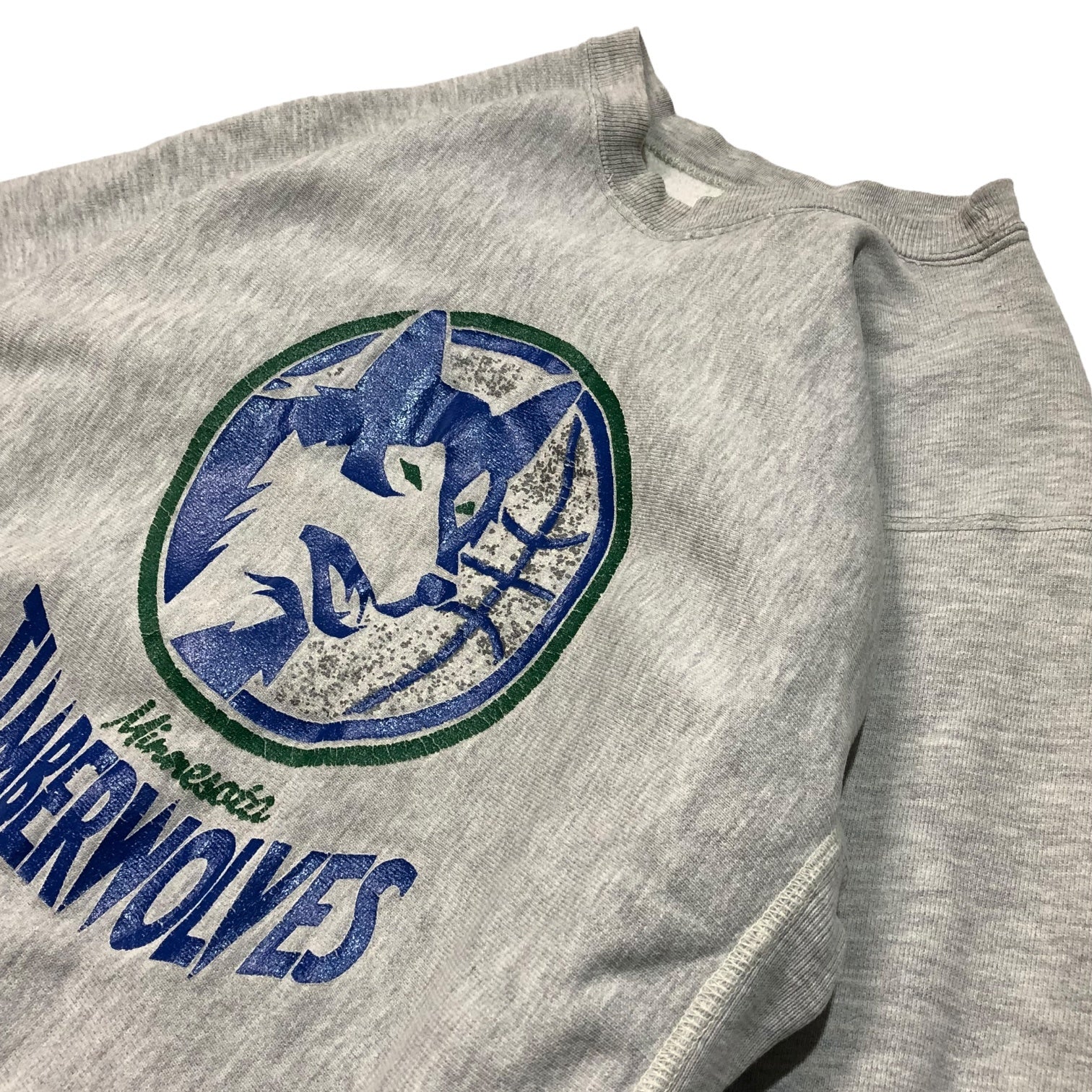 Champion(チャンピオン) 80's "NBA MINNESOTA TIMBERWOLVES" REVERSE WEAVE リバースウィーブ スウェット M ライトグレー 80年代 トリコタグ USA製 バスケットボール