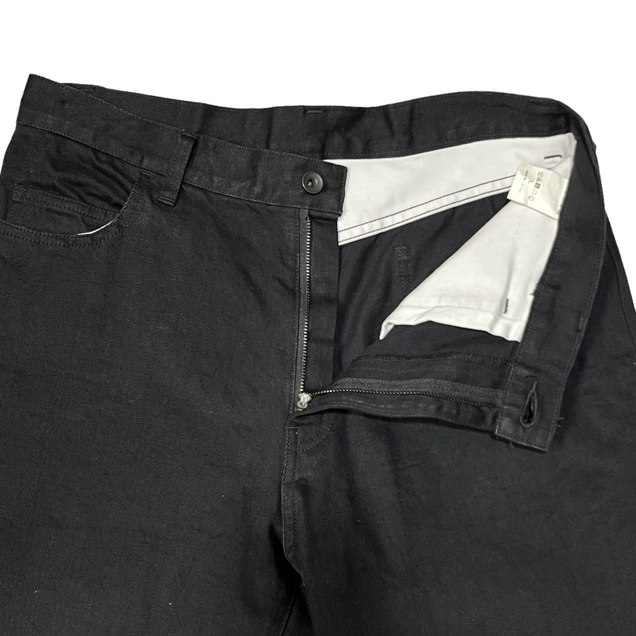 whowhat(フーワット) オーガニックコットンブラックフレアデニムパンツ L ブラック