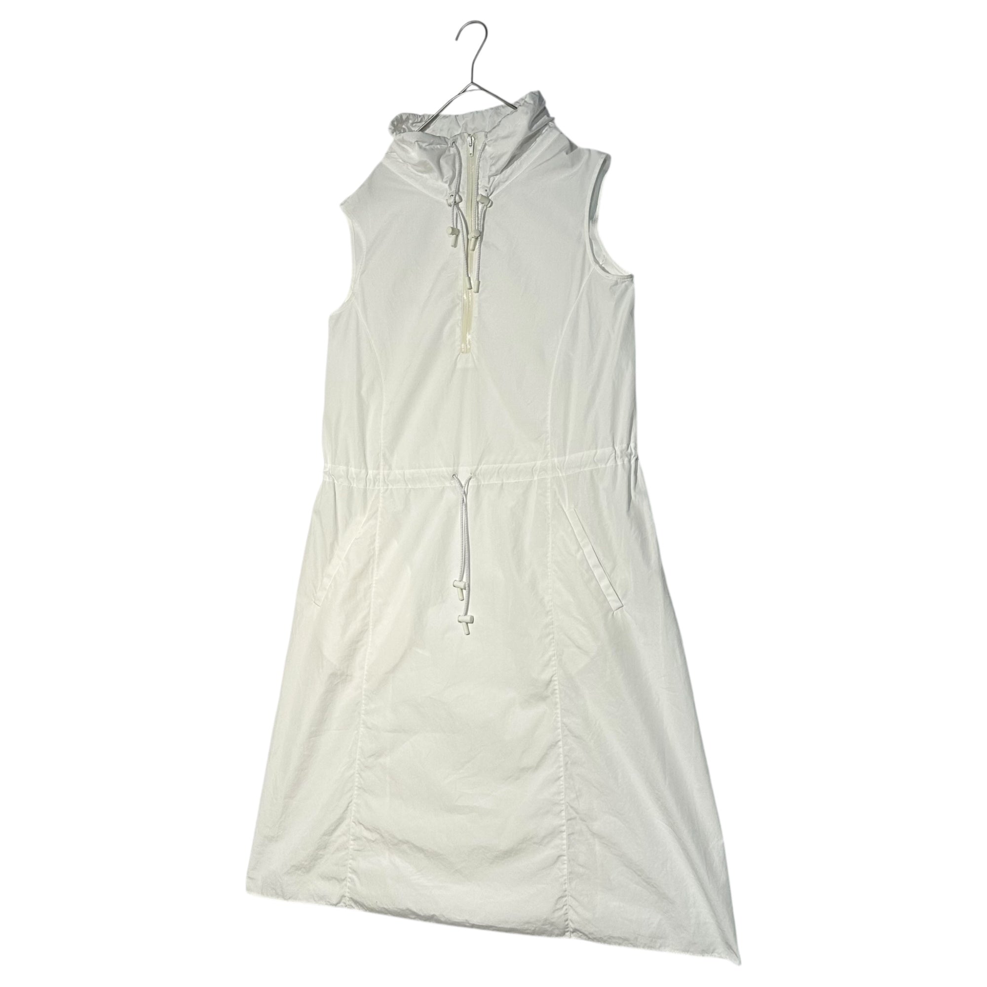 MAISON MARGIELA(メゾンマルジェラ) 19SS Half-zip drawstring N/S dress ハーフジップ ドローコード ノースリーブ ワンピース S51CU0058 38(M程度) ホワイト