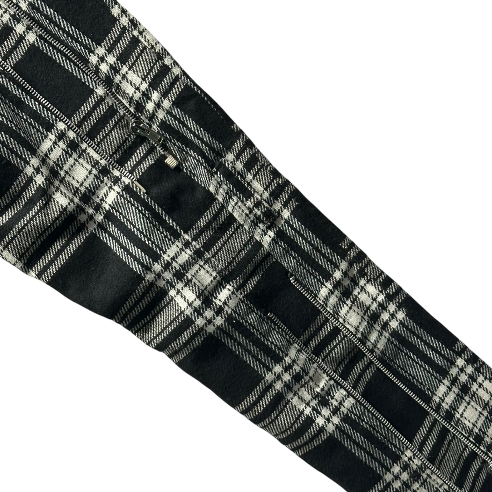 no future(ノーフューチャー) 90's Anarchy Mark Check Bondage Pants 90年代 アナーキーマーク チェック ボンテージ パンツ L程度 ブラック×ホワイト