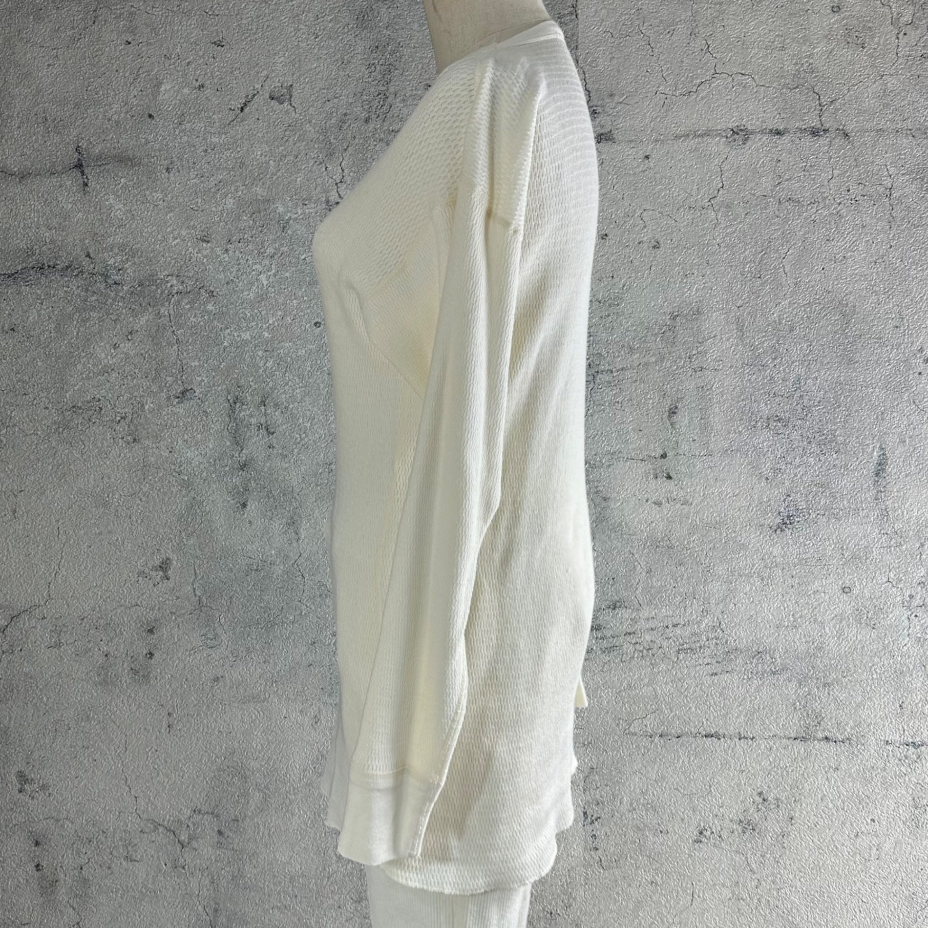 VINTAGE(ヴィンテージ) 70’s thermal cut and sew サーマルカットソー コットン100% 3(L~LLサイズ) ホワイト