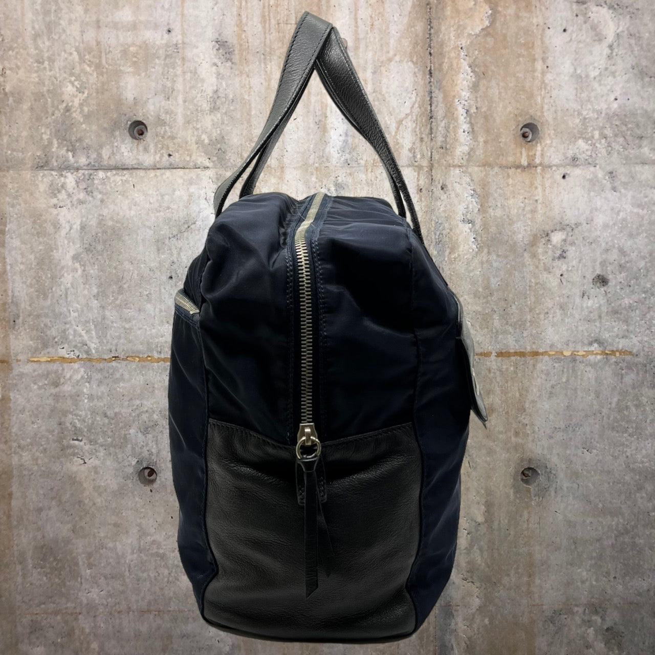 PRADA(プラダ) ナイロンレザートートバッグ ネイビー 53 ハンドバッグ