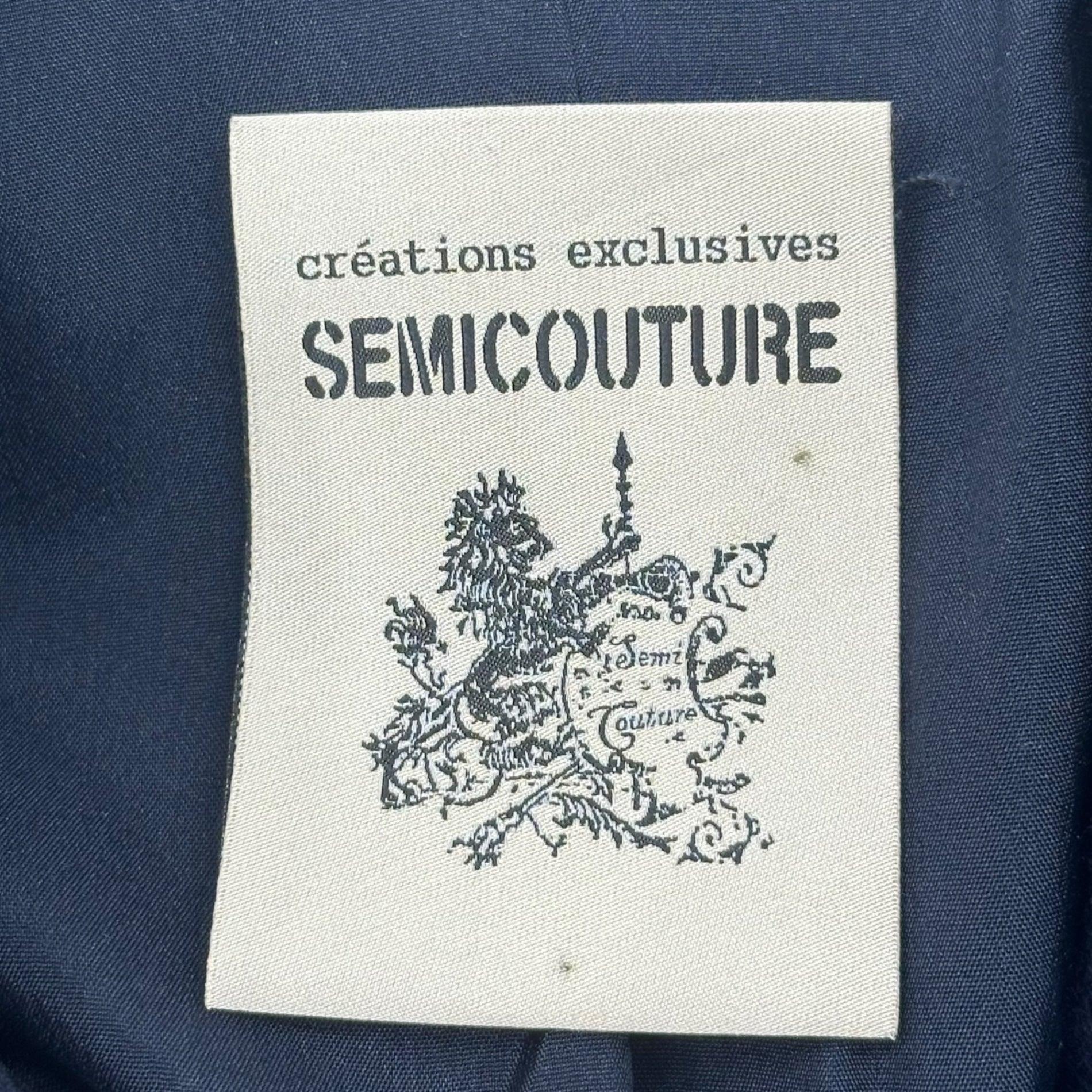 SEMICOUTURE(セミクチュール) Super Long Tight Wool Chester Coat スーパー ロング タイト ウール チェスター コート 42(XL程度) ネイビー