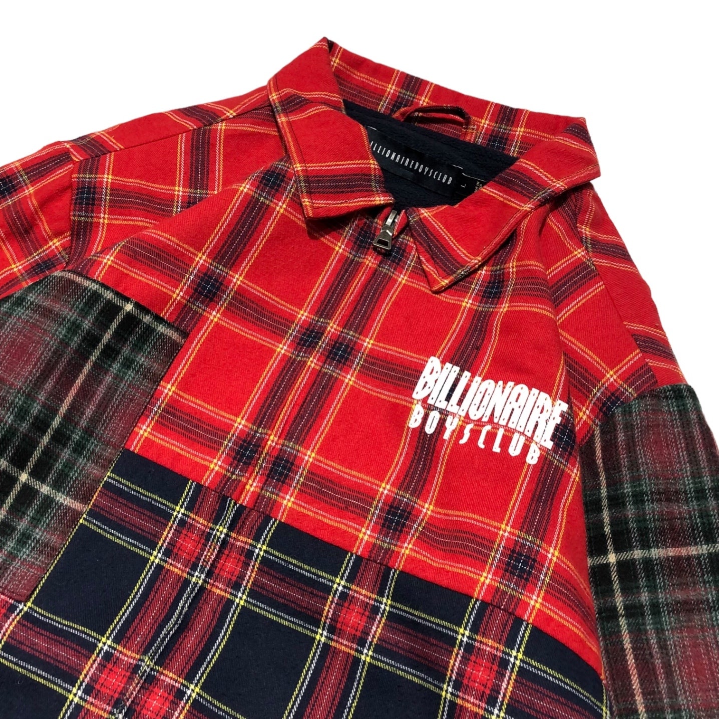 BILLIONAIRE BOYS CLUB(ビリオネアボーイズクラブ) check zipup jacket チェック ジップアップ ジャケット L レッド 国内タグ無し
