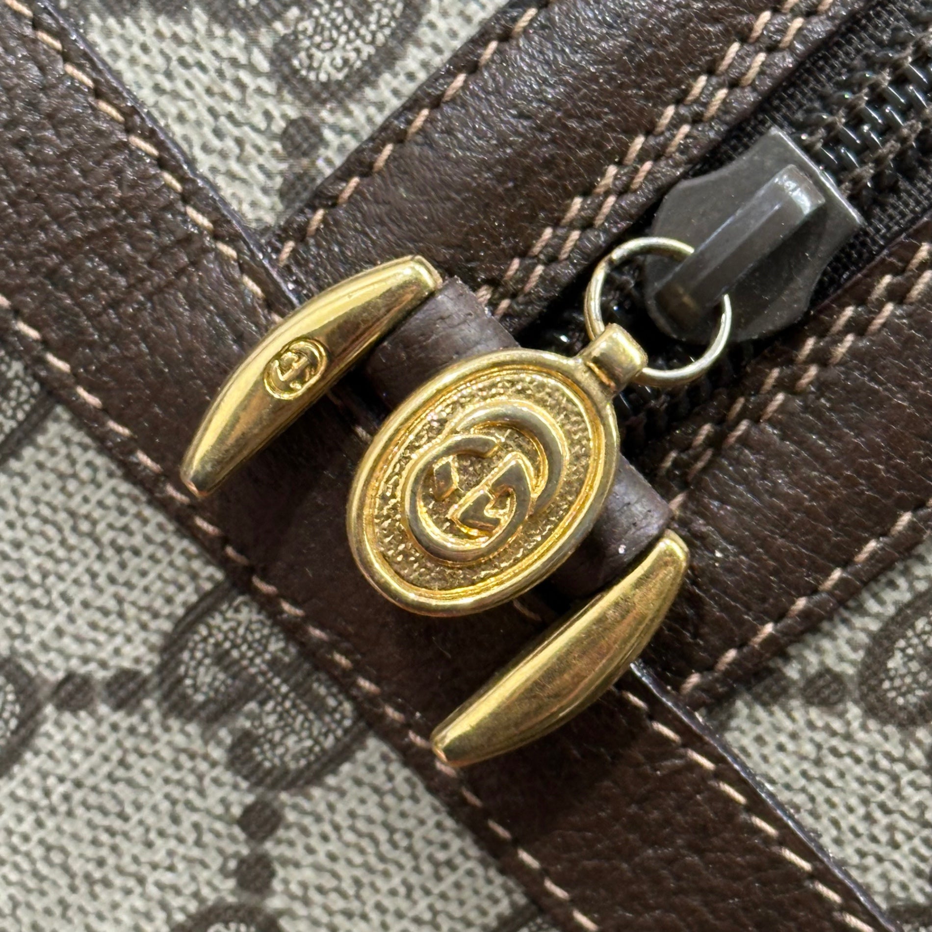GUCCI(グッチ) GG Supreme Sherry Line Mini Boston Bag GGスプリーム シェリーライン ミニボストン バッグ 002-115-6697 4023 ベージュ ハンド