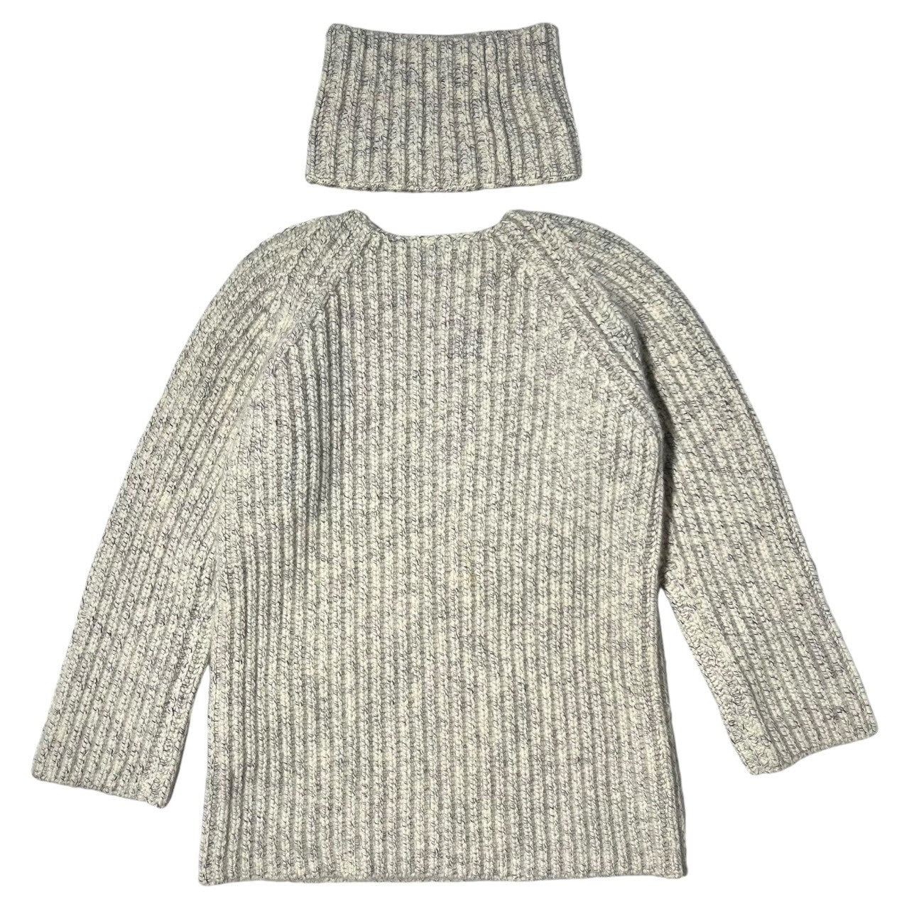 HERMES(エルメス) 1999AW BY MARGIELA 3WAY LOW GAUGE KNIT マルジェラ期 ローゲージ ウール ニット S グレー 90s 90年代 スヌード付