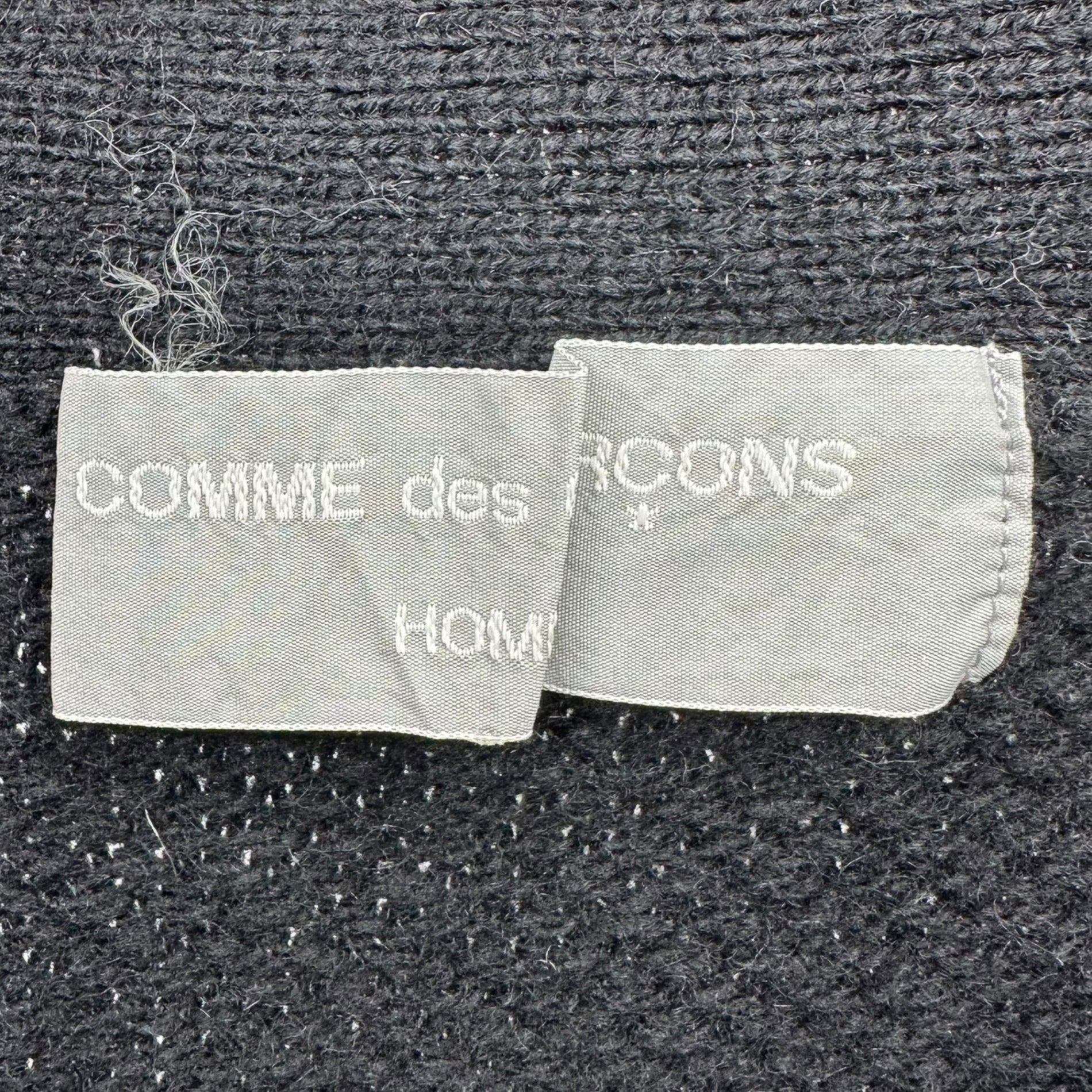 COMME des GARCONS HOMME(コムデギャルソンオム) 80's Front herringbone button cardigan 80年代 フロント ヘリンボーン ボタン カーディガン 川久保玲 本人期 HN-080070 FREE ブラック×グレー AD表記無し 1980年代製造品 稀少