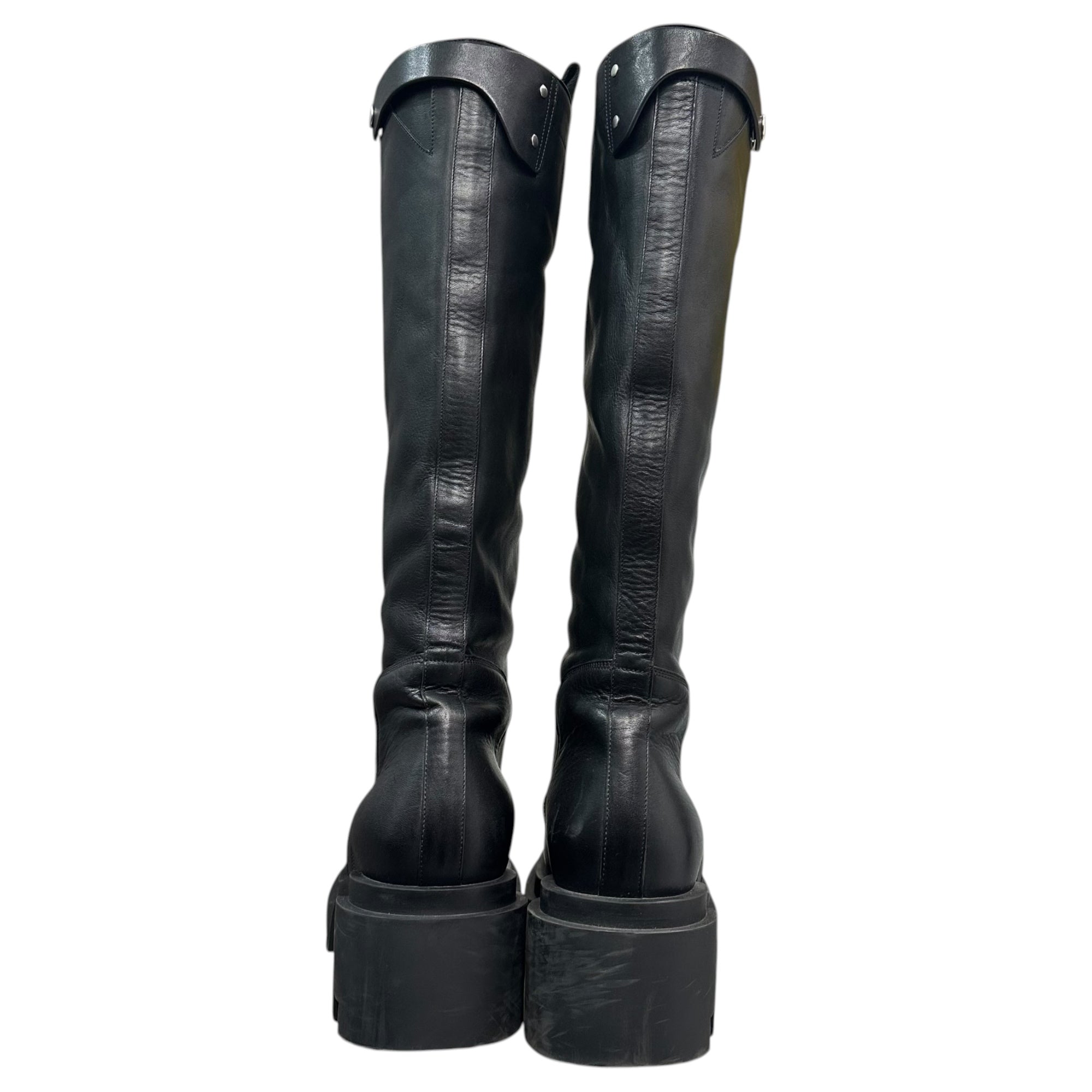 Rick Owens(リックオウエンス) 24AW Knee Pull On Bogun Tall Boots ニー プルオン ボーガン トール ブーツ RU02D6834 LOO 44(約28.5cm〜29.0cm) ブラック ロング レザー