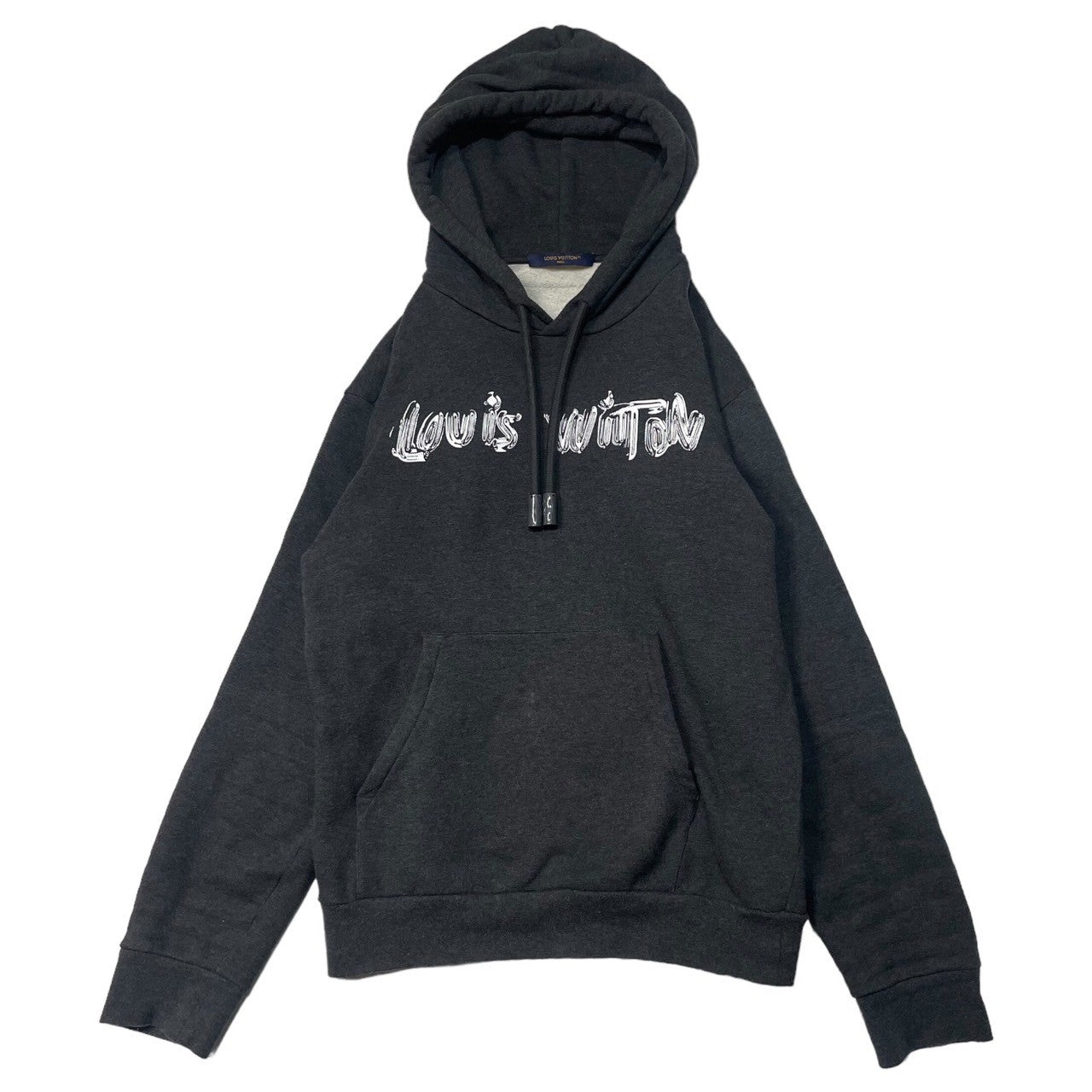 LOUIS VUITTON(ルイヴィトン) 24SS LOGO PRINT PARKA ロゴプリント パーカー RM241MQ UYR HQY47W M チャコールグレー×ホワイト