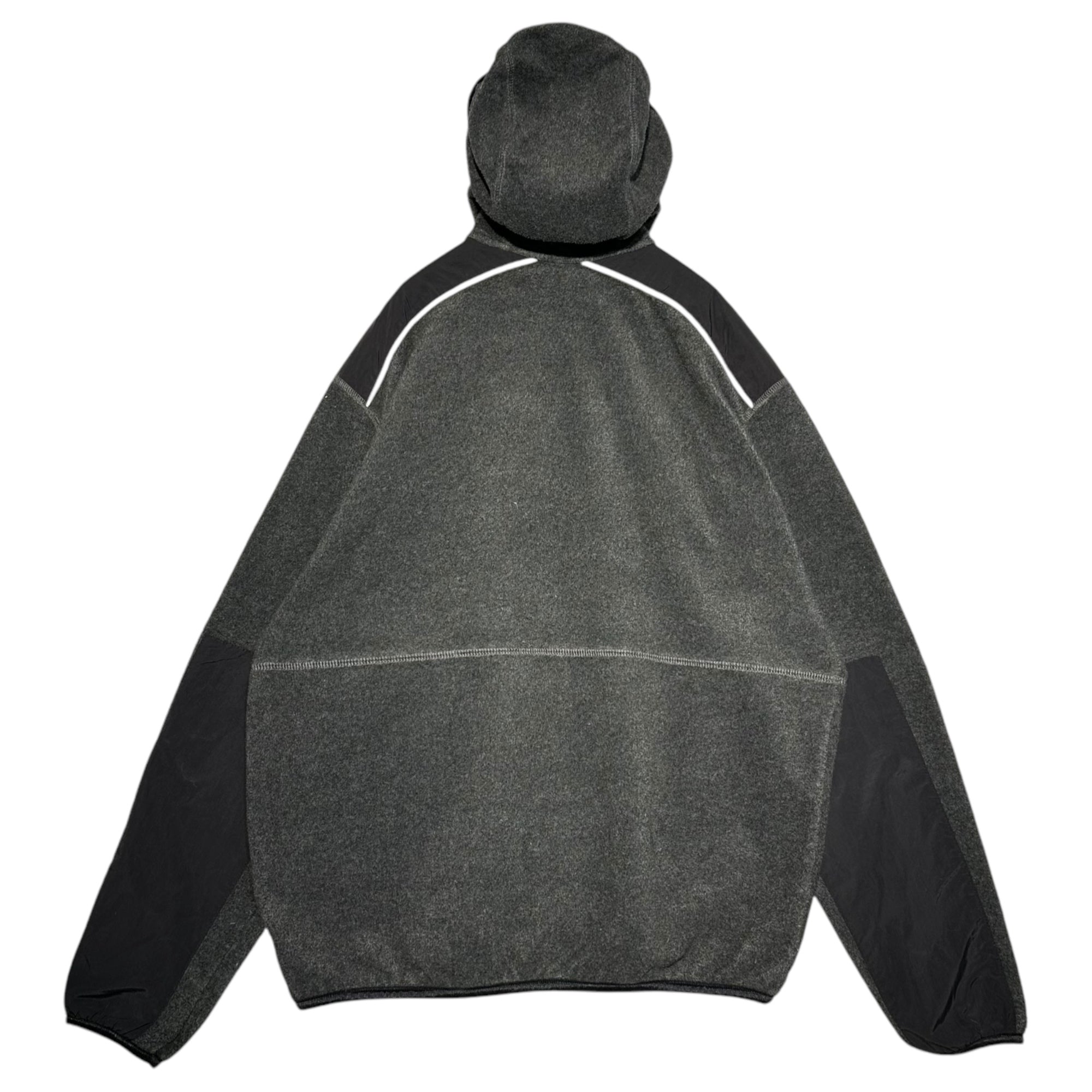 DKNY(ダナキャランニューヨーク) 90’s Tech System Fleece Jacket テック システム フーデッド フリース ジャケット S グレー×ブラック 90年代~00年代 ヴィンテージ Y2K