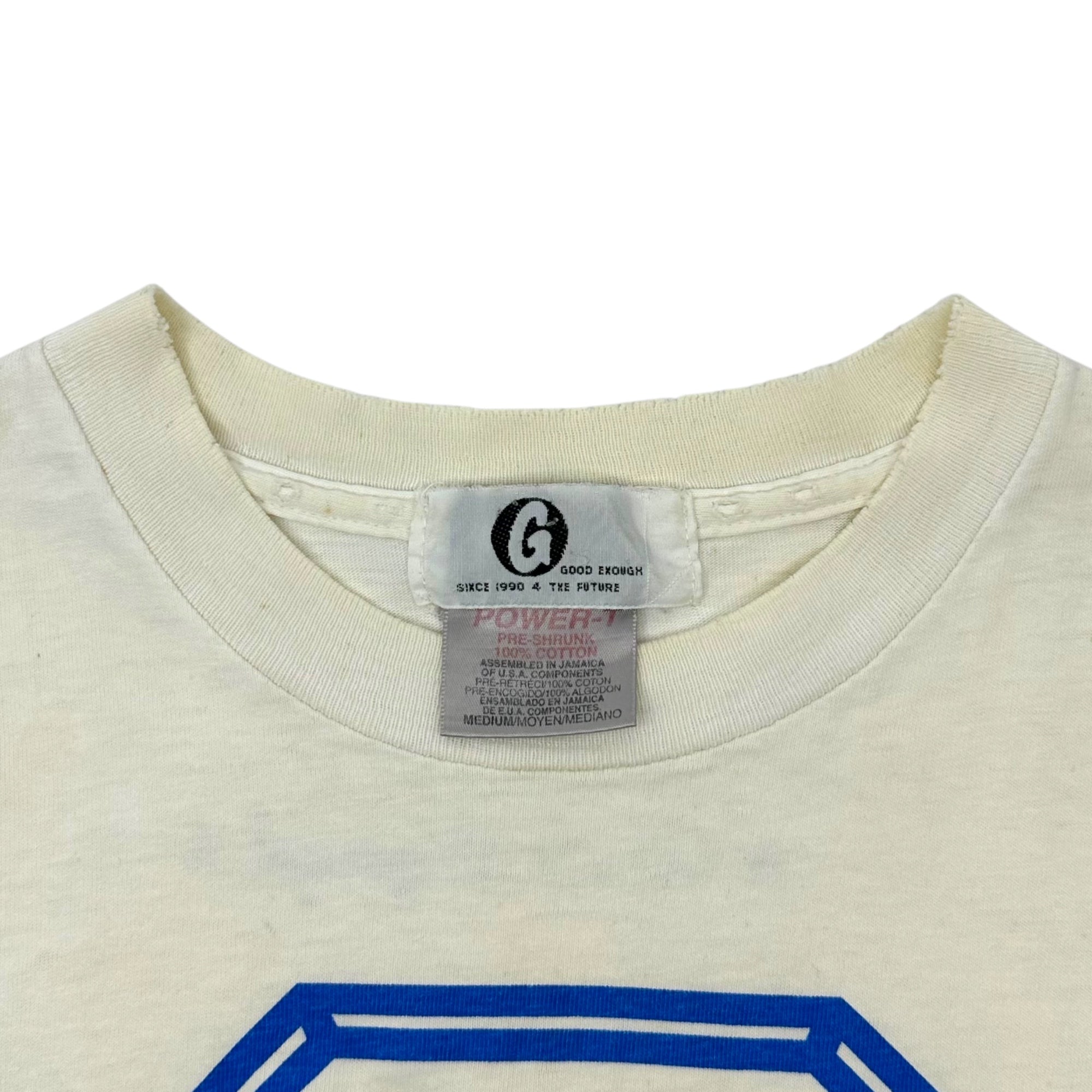 GOODENOUGH(グッドイナフ) 90's EMBLEM LOGO S/S TEE 90年代初期 ONEITAボディ エンブレムロゴ ショートスリーブTシャツ M ホワイト×ブルー