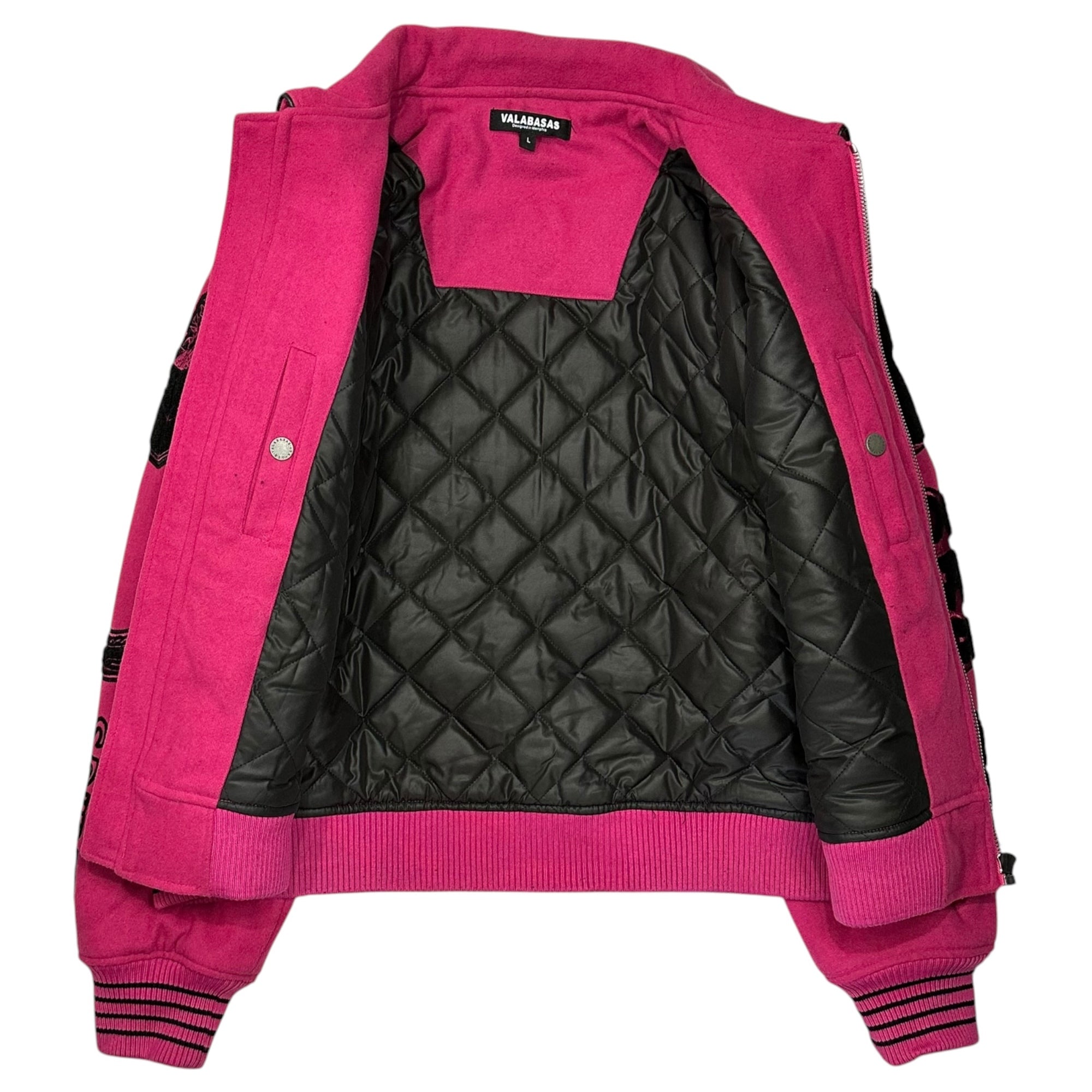 VALABASAS(ヴァラバサス) "Wild Bunch" Letterman Jacket ワイルド バンチ レターマン ジャケット 101213012001 L ピンク