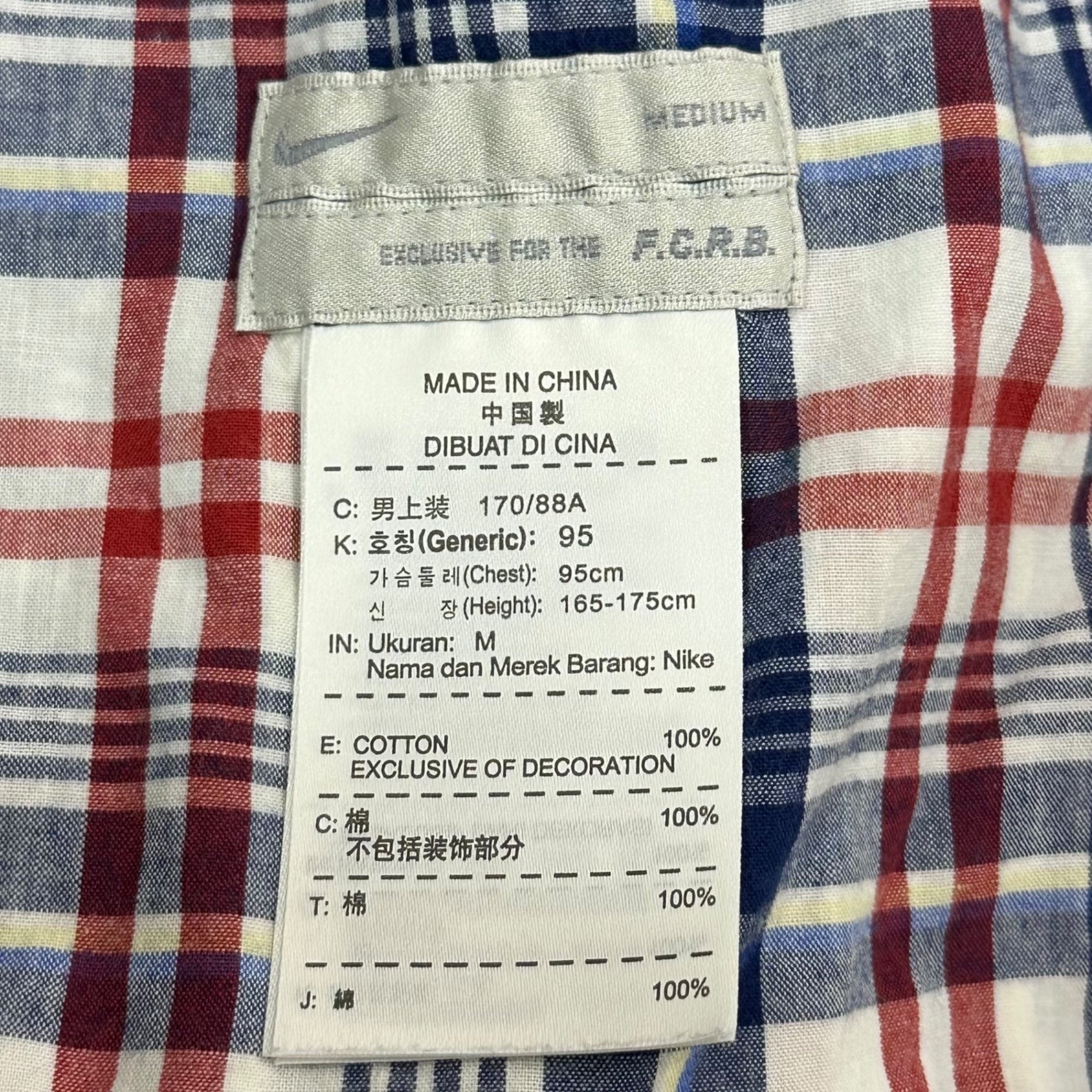 F.C.Real Bristol FCRB(エフシーレアルブリストル) Plaid zip-up and shorts set-up チェック柄 ジップアップ & ショーツ セットアップ 503136-101 M トリコロールカラー