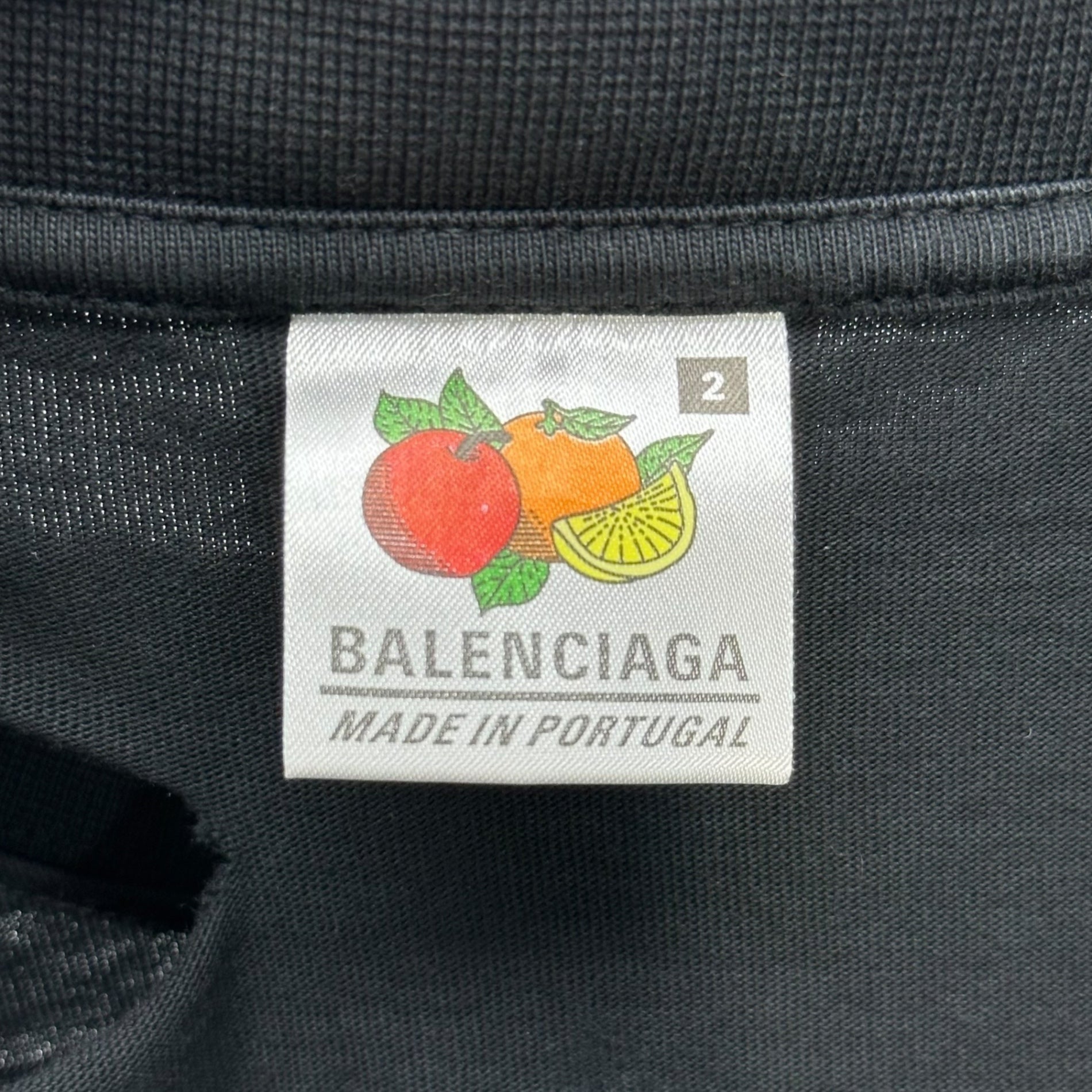 BALENCIAGA(バレンシアガ) DESTROY INSIDE OUT T-SHIRT デストロイ インサイドアウト Tシャツ 720198 TQVP3 2 ブラック ロゴ オーバーサイズ