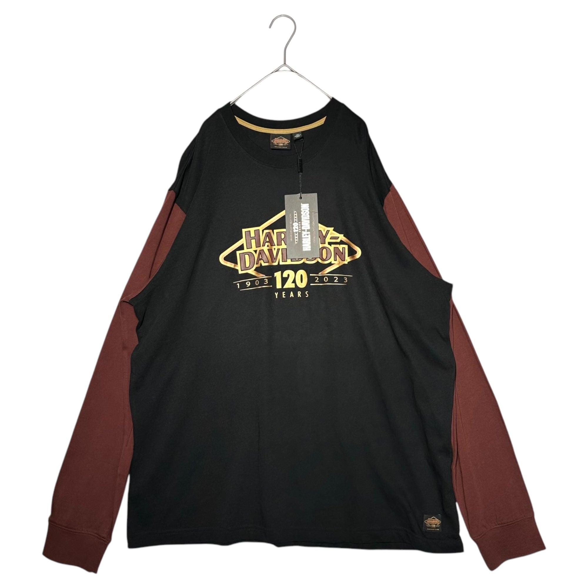 HARLEY DAVIDSON(ハーレーダビッドソン) 120th Anniversary Long Sleeve Tee 120周年記念 ロング スリーブ Tシャツ 2XL ブラック×ブラウン