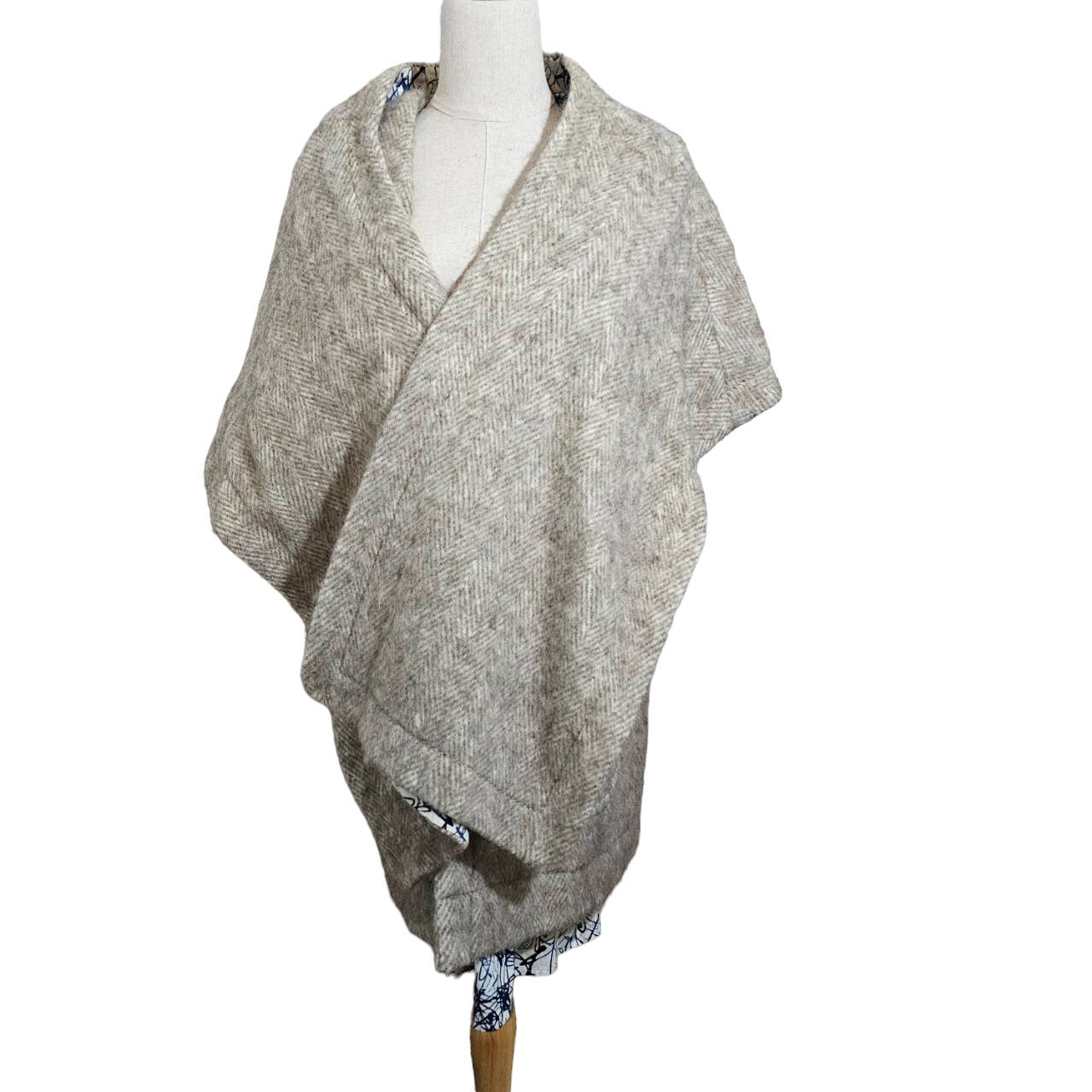 homspun(ホームスパン) レイヤードベスト SIZE FREE ベージュ×ホワイト×ブルー