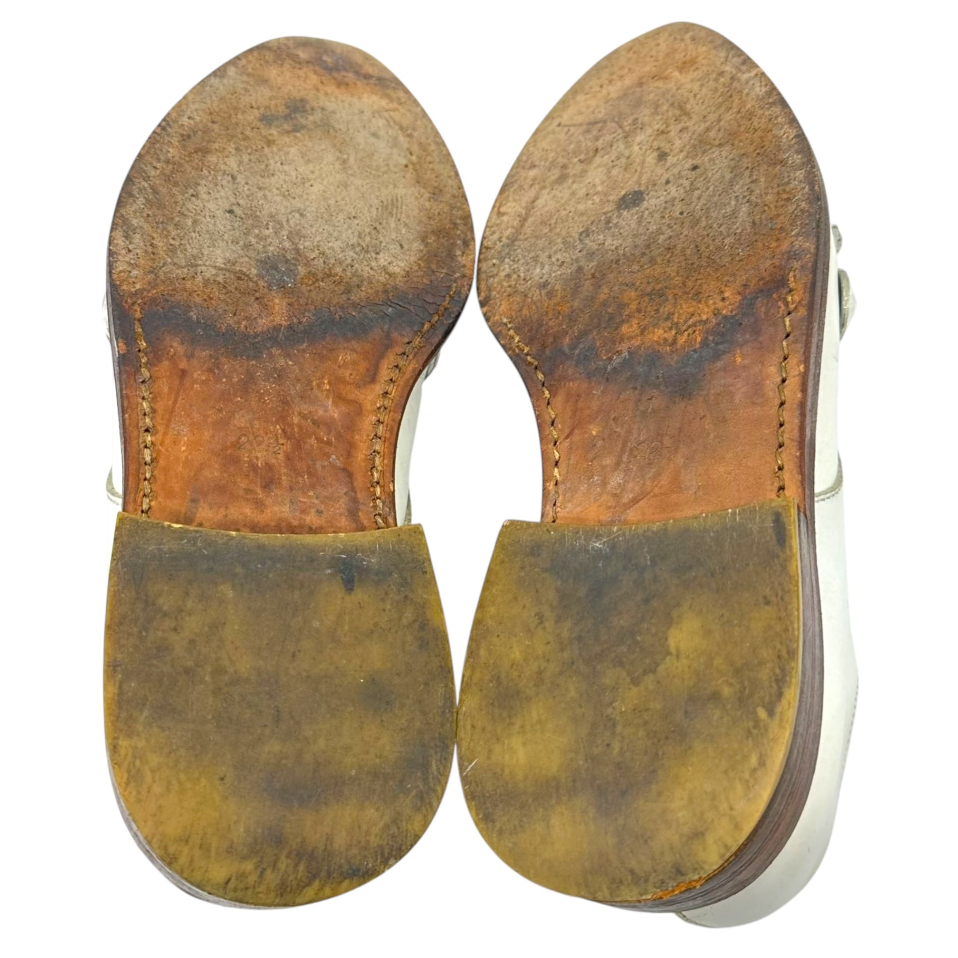 COMME des GARCONS(コムデギャルソン) Lace-up Leather Shoes with Bijoux Embellishment ビジュー装飾 レースアップ レザー シューズ 22.5cm アイボリー×クリア