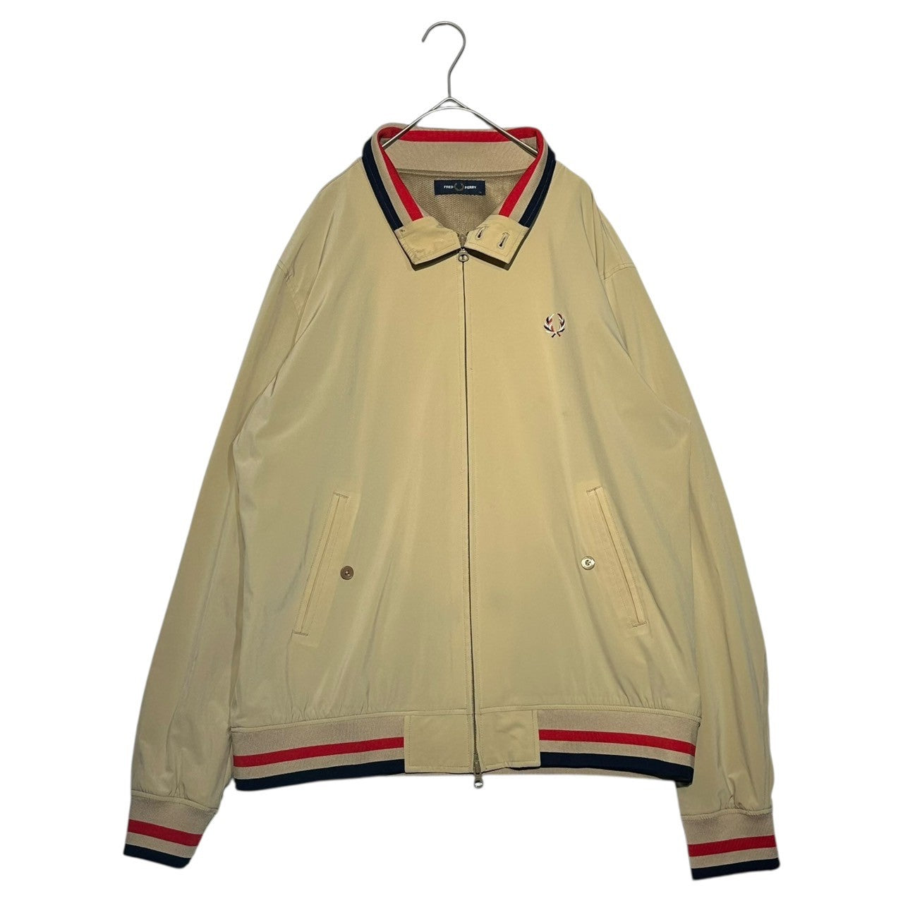 FRED PERRY(フレッドペリー) Logo Embroidery Stretch Swing Top ロゴ 刺繍 ストレッチ スイングトップ FZ2676 XL ベージュ ブルゾン ジャケット