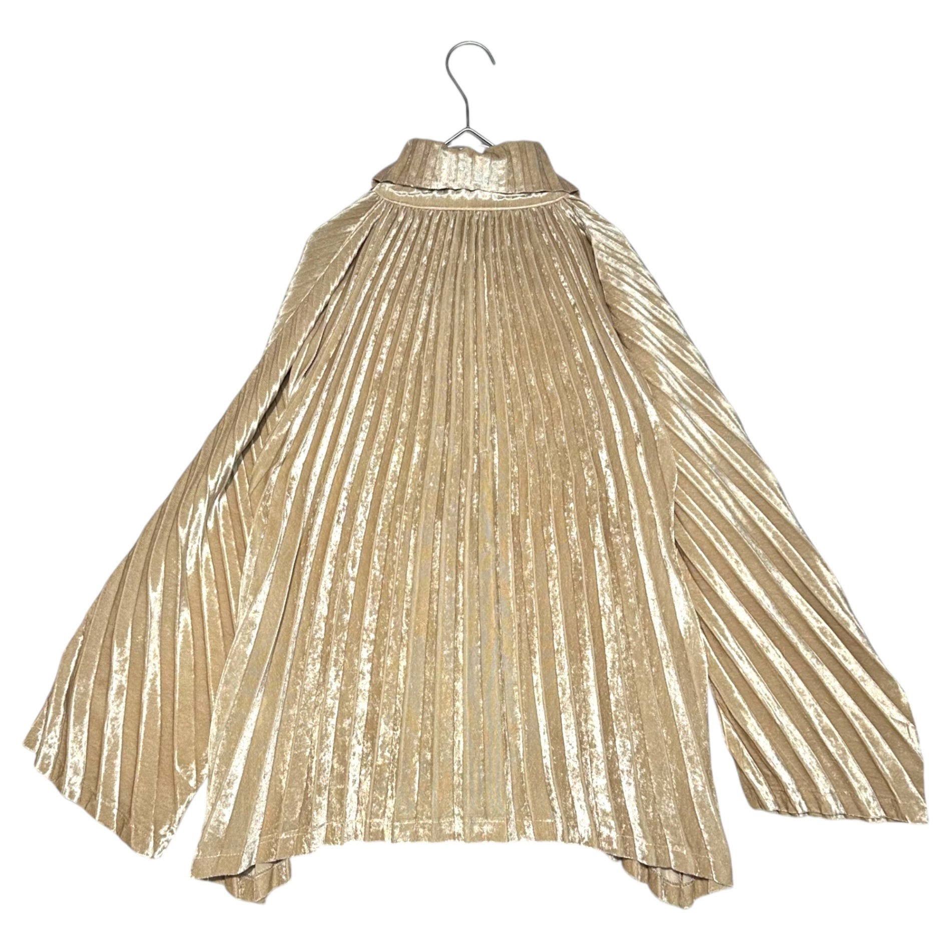 ISSEY MIYAKE WHITE LABEL(イッセイミヤケホワイトレーベル) ベロアプリーツセットアップ IM32FJ905 IM32FG905 SIZE 2 ゴールド