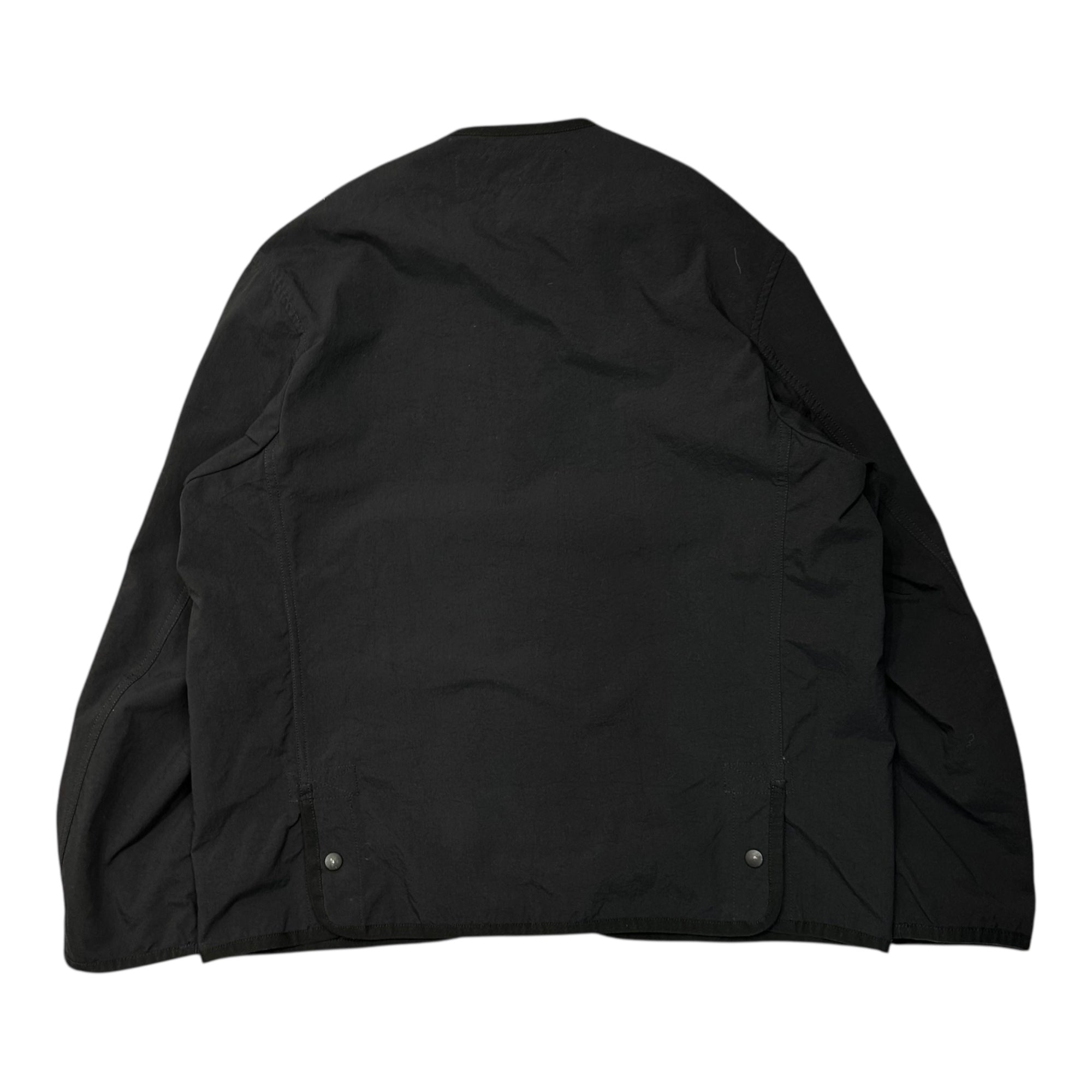 COMME des GARCONS HOMME(コムデギャルソンオム) 22SS Camouflage Lining Nylon Oxford No-Collar Jacket 裏地 カモフラ ナイロン オックス ノーカラー ジャケット HI-J006 S ブラック AD2021