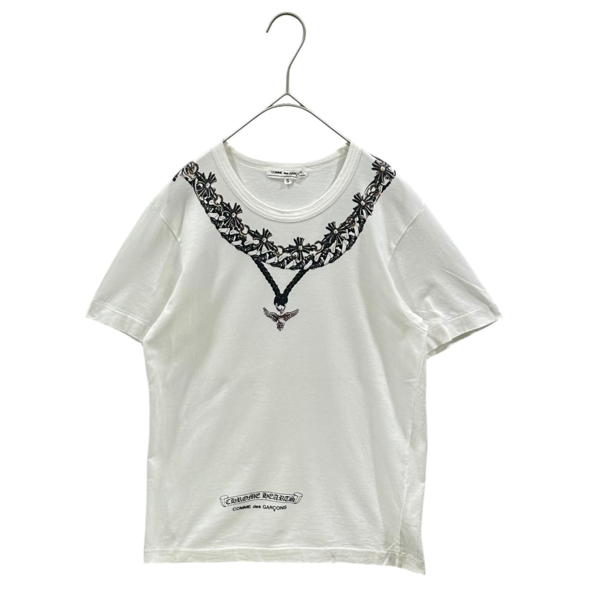 COMME des GARCONS × CHROME HEARTS(コムデギャルソン × クロムハーツ) 2007 Christmas Limited Edition Printed T-Shirt 2007年 クリスマス限定 プリント Tシャツ OT-T024 S ホワイト×ブラック FOTI MAHALIA フォティ マハリア 男性着用可能