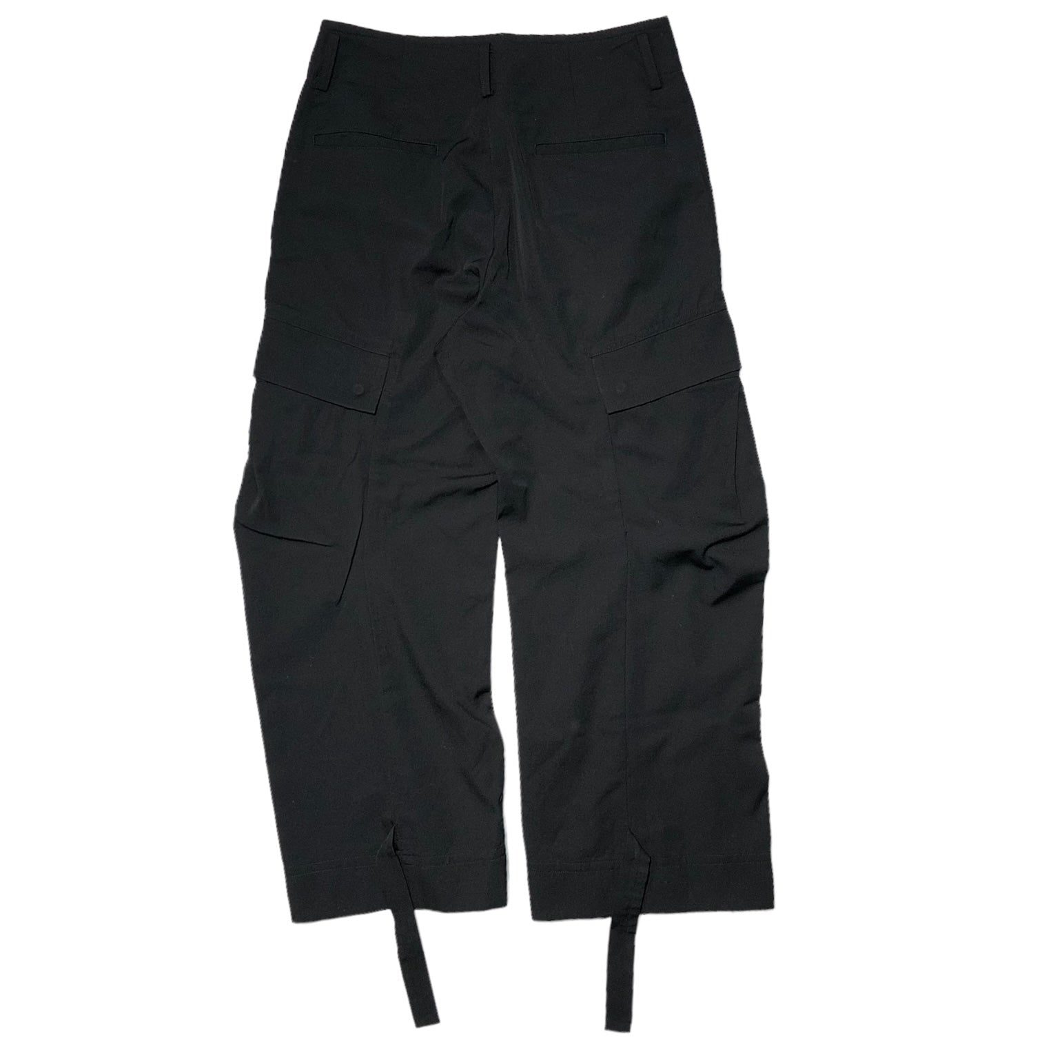 YOHJI YAMAMOTO(ヨウジヤマモト) 23SS WOOL GABBER HIGH WAIST PANTS ウールギャバハイウエストパンツ FI-P53-100 2(M) ブラック