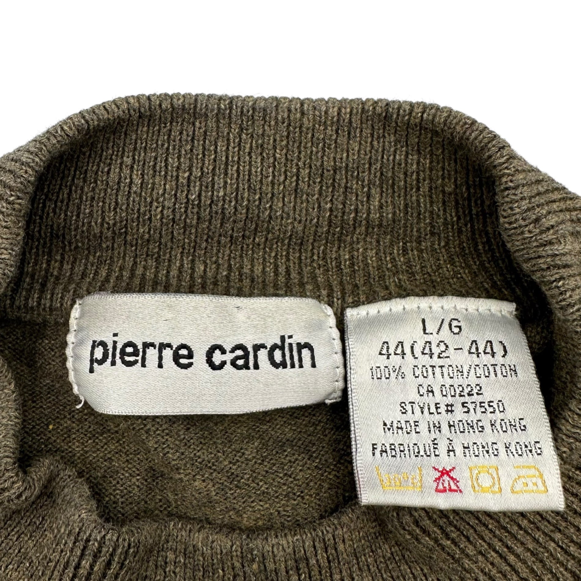 Pierre Cardin(ピエールカルダン) Mock neck long sleeve knit モックネック 長袖 ニット L カーキ