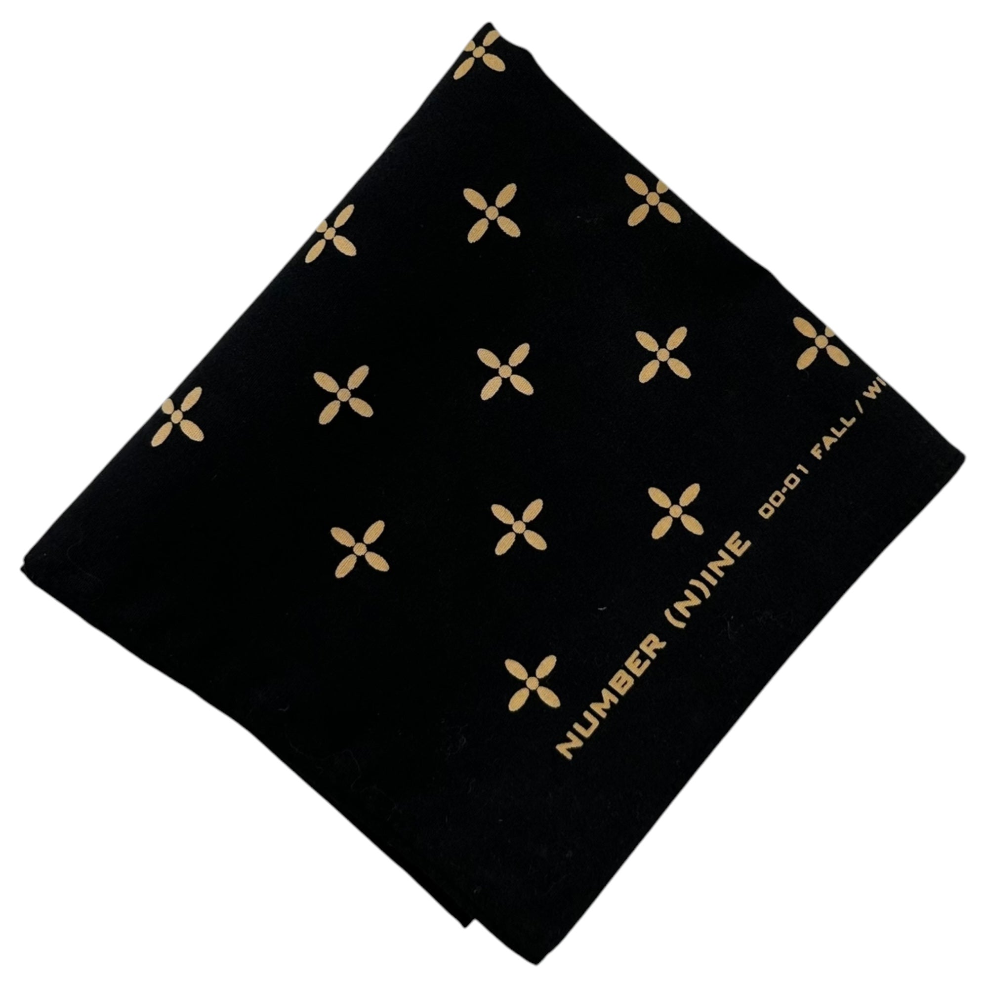 NUMBER (N)INE(ナンバーナイン) 2000-01 FALL/WINTER "THE REDISUN" Bandana ヴィンテージ クロス バンダナ ブラック×ベージュ