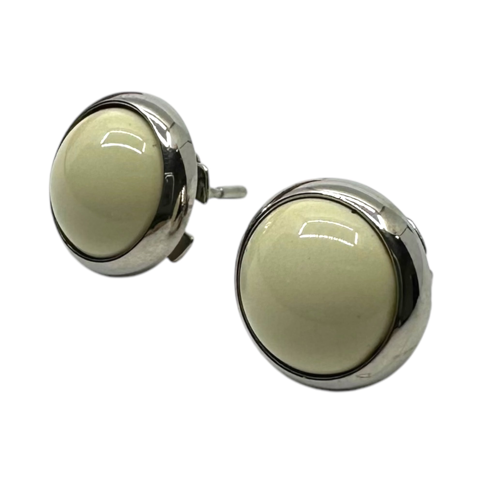 HERMES(エルメス) Eclipse Pierced Earrings エクリプス ピアス 両耳 シルバー×ホワイト 箱付