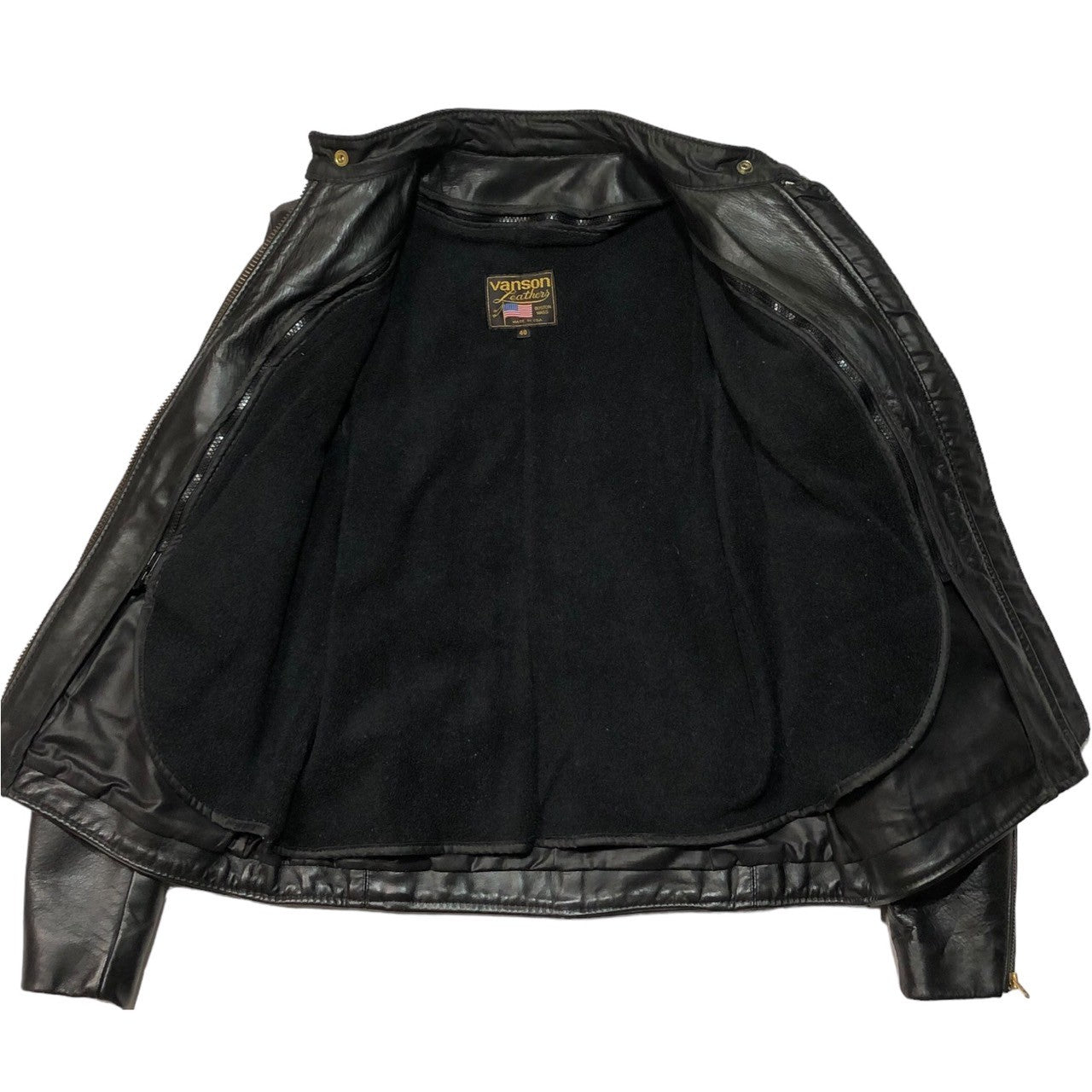 VANSON(バンソン) type B single rider jacket シングル ライダース ジャケット レザー ジャケット タイプB 18877A07 40(L程度) ブラック