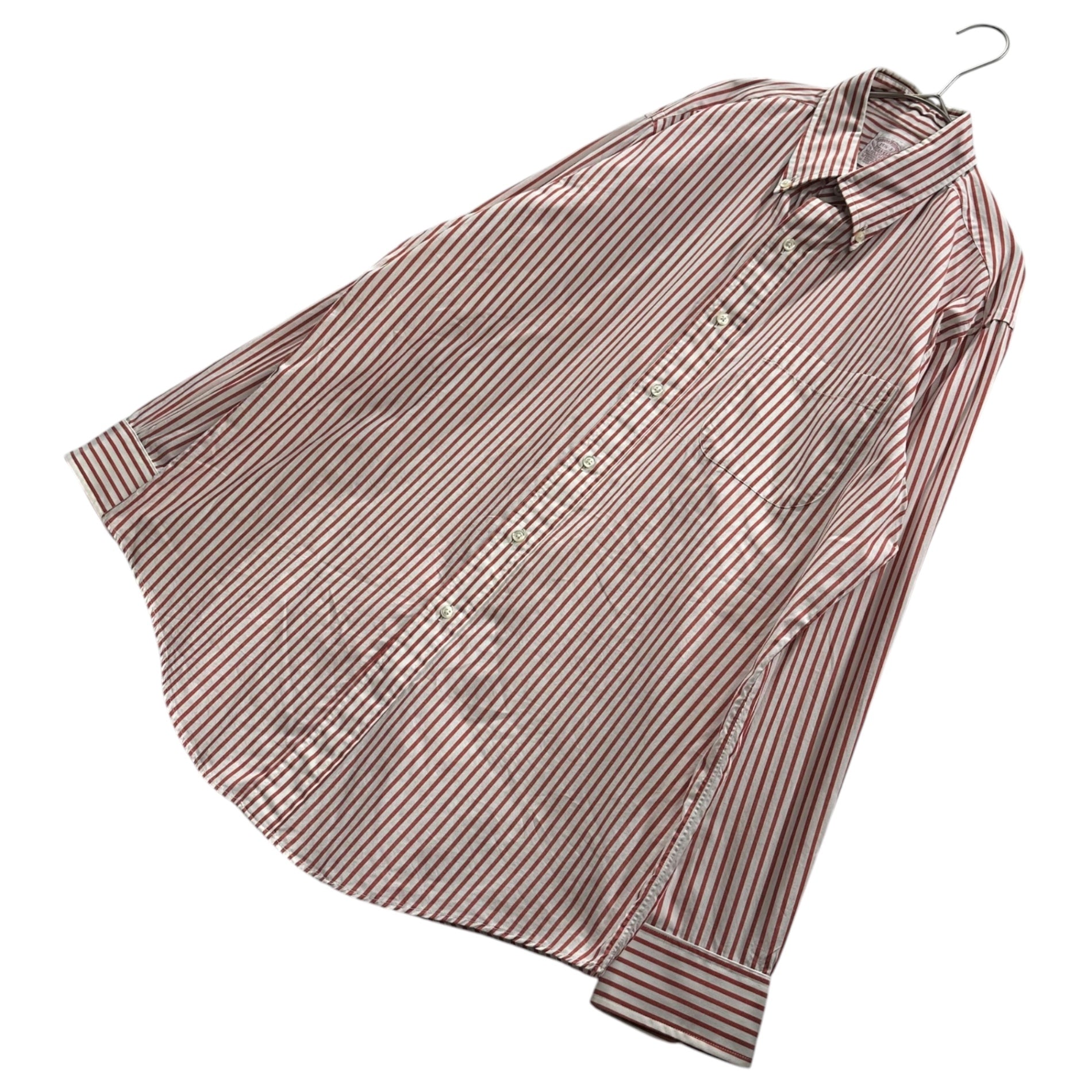 BROOKS BROTHERS(ブルックスブラザーズ) 1990's USA made BD Shirt - Striped ボタンダウン ストライプ シャツ 15 1/2-3(ML程度) ホワイト×レッド 90年代 USA製 ヴィンテージ