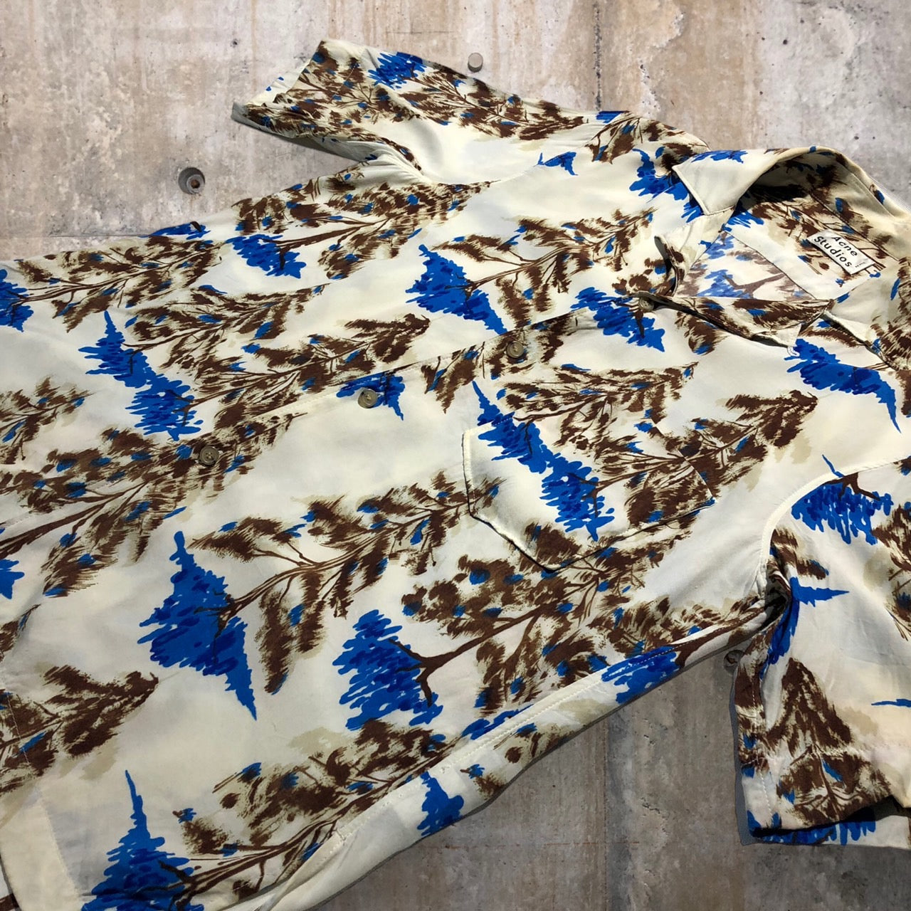 Acne Studios(アクネストゥディオズ) 19SS Simon Pine Flu Vacation Shirt/半袖シャツ 1159-343-7050 44(Mサイズ程度) ホワイト