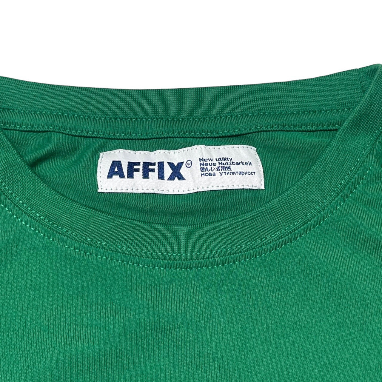 AFFIX(アフィックス) double pocket L/S T-shirt ロゴ ダブル ポケット 長袖 Tシャツ XL グリーン 長袖カットソー