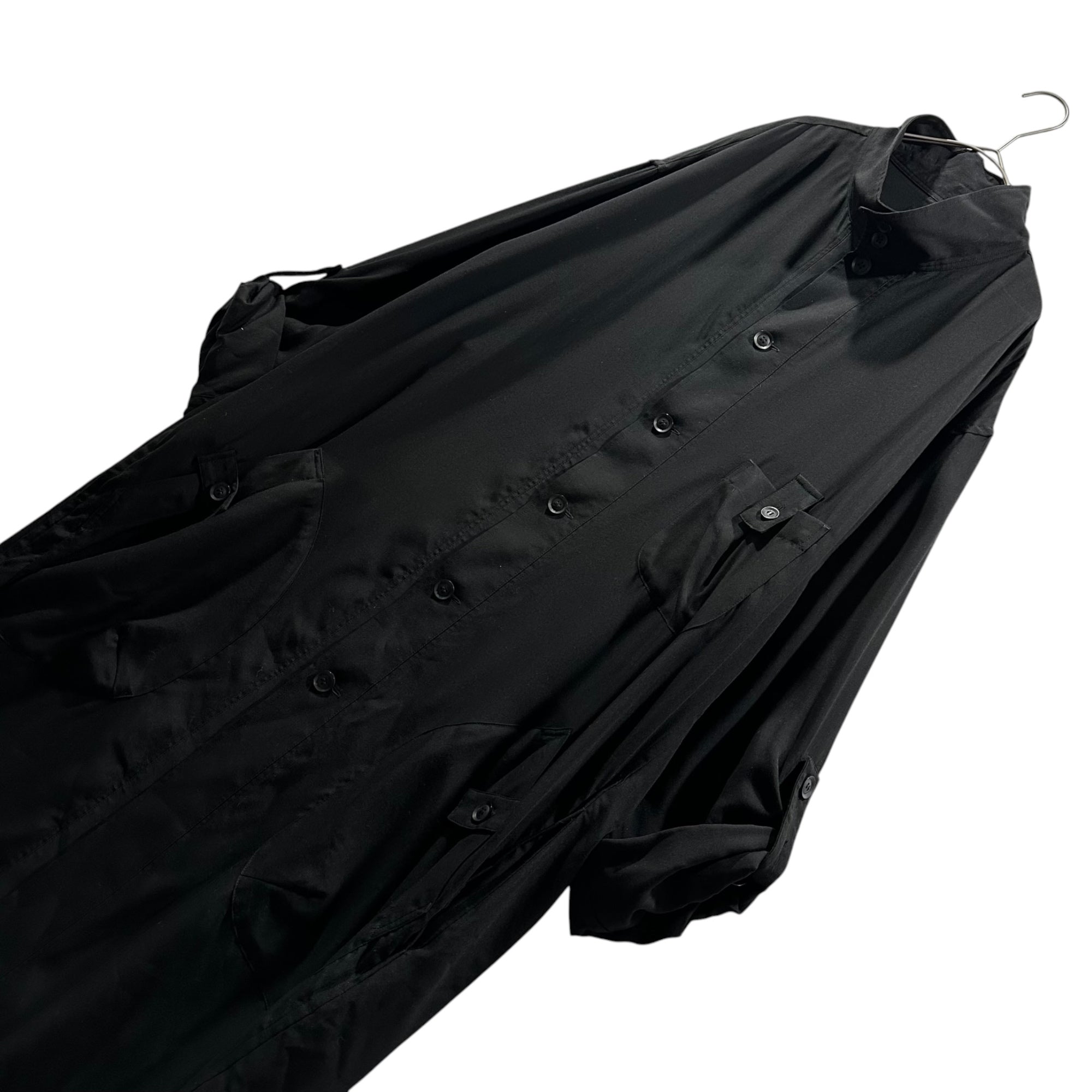 YOHJI YAMAMOTO POUR HOMME(ヨウジヤマモトプールオム) 2023SS TENCEL POPLIN SHIRT-STYLE COAT テンセル ポプリン シャツ スタイル コート HZ-B31-220 1(S程度) ブラック