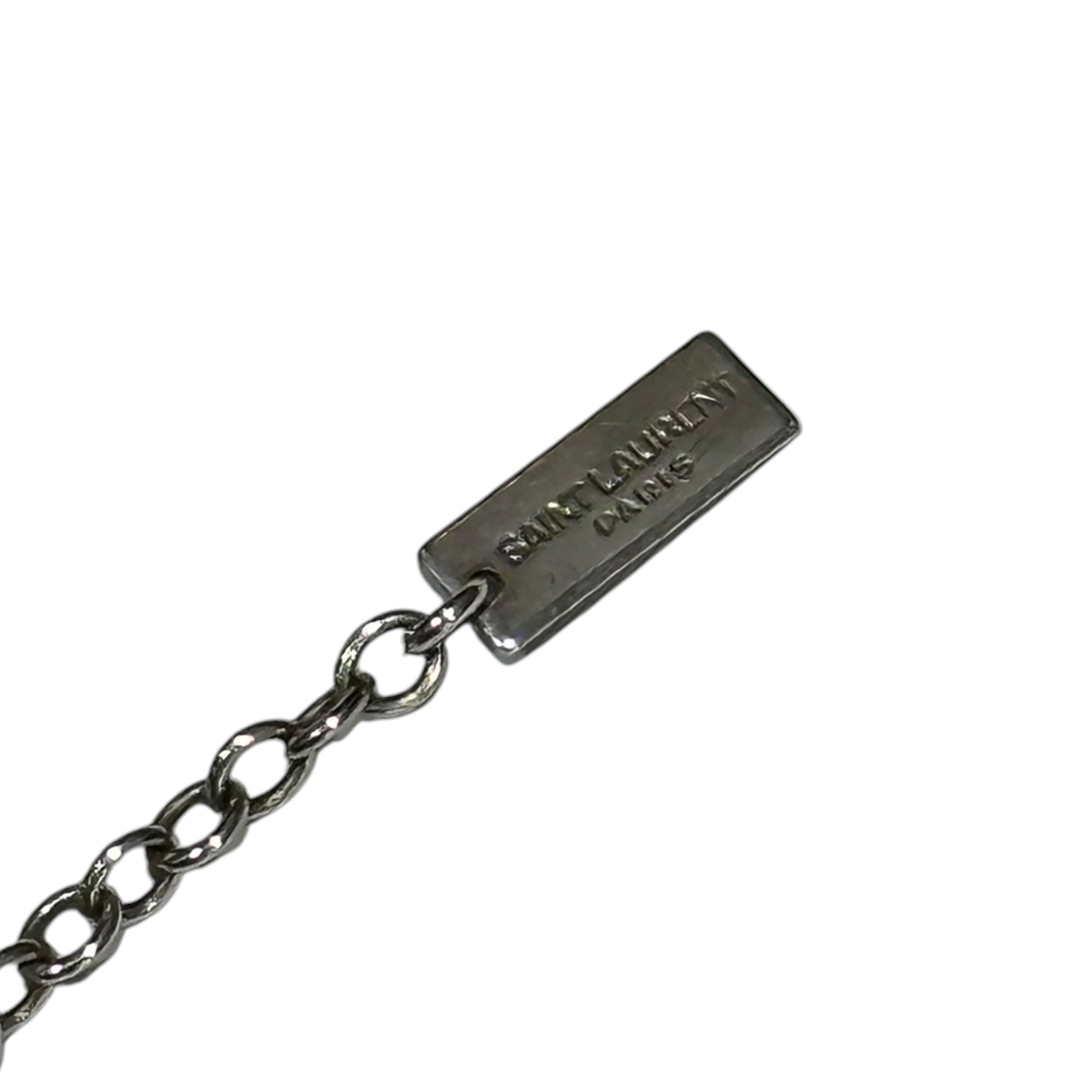 Saint Laurent Paris(サンローランパリ) Logo Plate Basic Chain Necklace ロゴ プレート ベーシック チェーン ネックレス シルバー