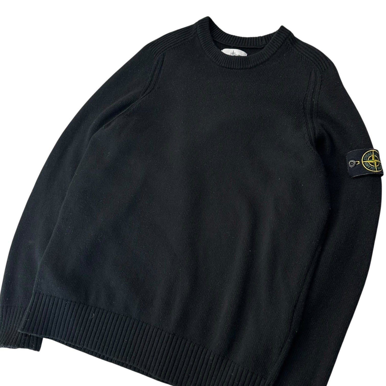 STONE ISLAND(ストーンアイランド) 20AW Crew Neck Lambswool Knitwear クルーネック ウール ニット 7315552A3 L ブラック