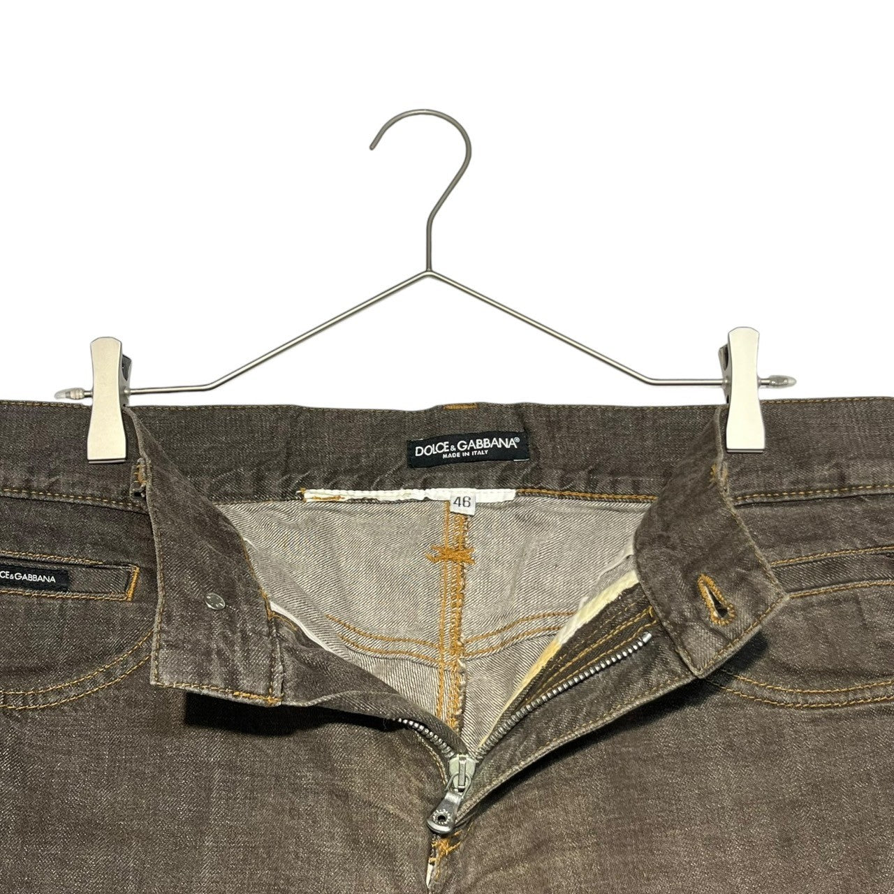 DOLCE&GABBANA(ドルチェ&ガッバーナドルガバ) 00's brown straight denim pants ブラウン ストレート デニム パンツ 46 ブラウン Y2K