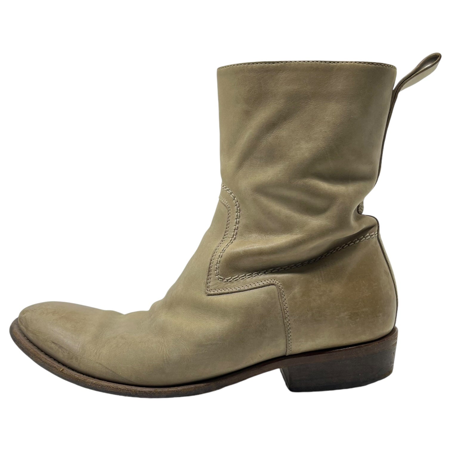 Dior HOMME(ディオールオム) 00's side zip pecos boots サイドジップ ペコス ブーツ クリスヴァンアッシュ期 8E BU 42(27.0cm程度) アイボリー