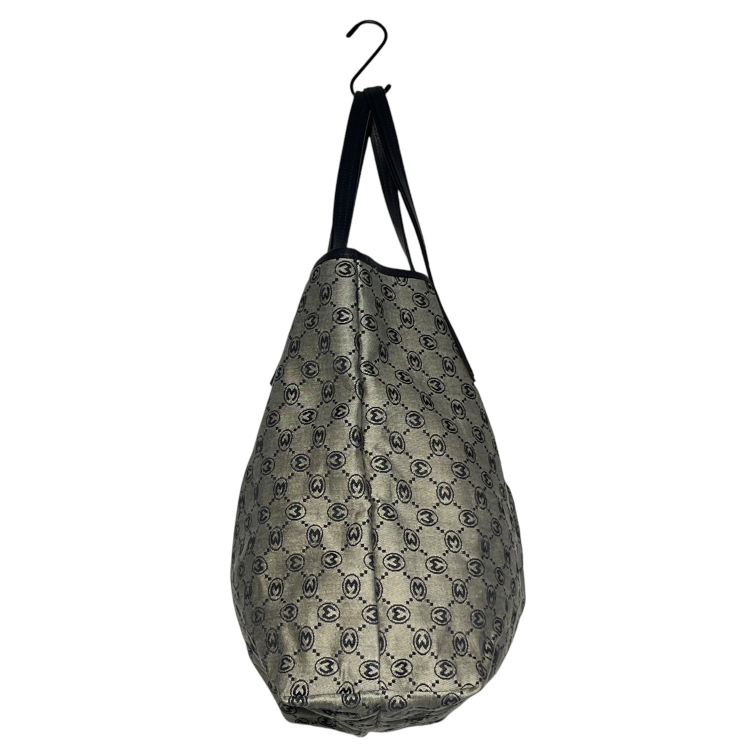 MORABITO(モラビト) モノグラム キャンパス オートグラフ トート バッグ グレー×ネイビー