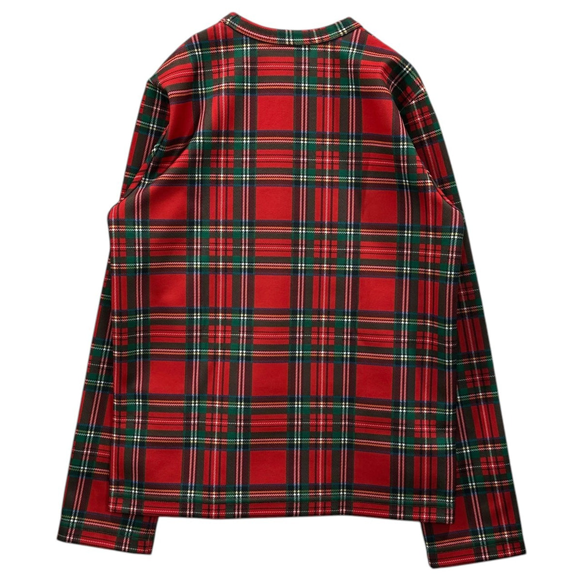 COMME des GARCONS(コムデギャルソン) 2005AW Polyester Tartan L/S T-shirt タータンチェック ポリエステル 長袖 カットソー GQ-T019 M レッド×グリーン AD2005 00's